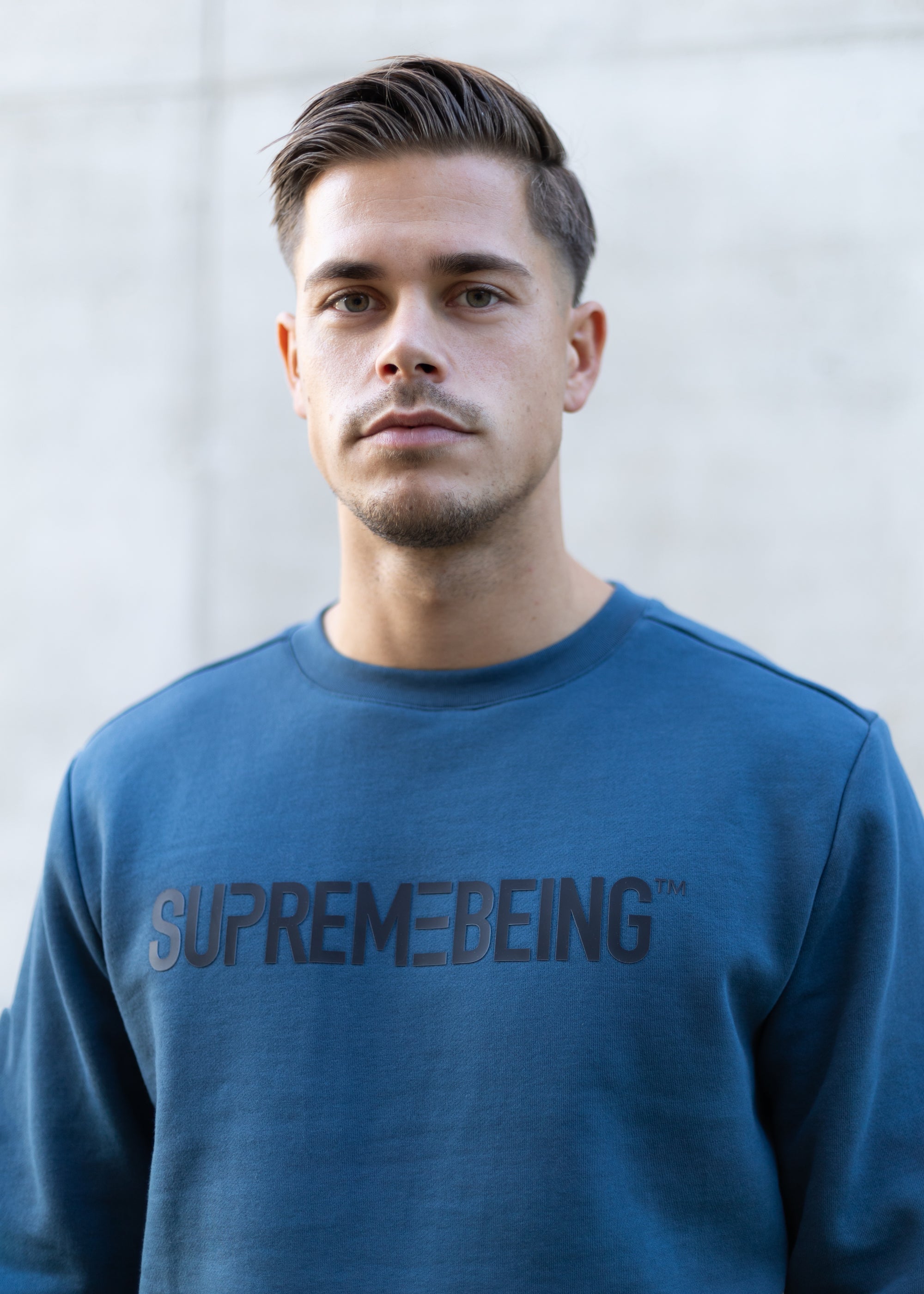 Men's Energy Azure Teal Sweatshirt-Close Up View