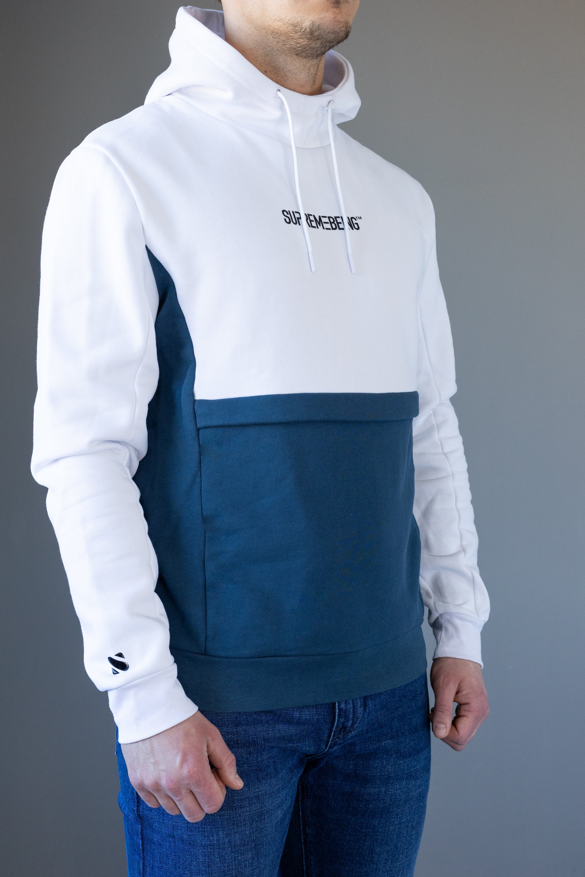 Supreme Being Evolution Azure Teal Hoodie Azure Teal model front view