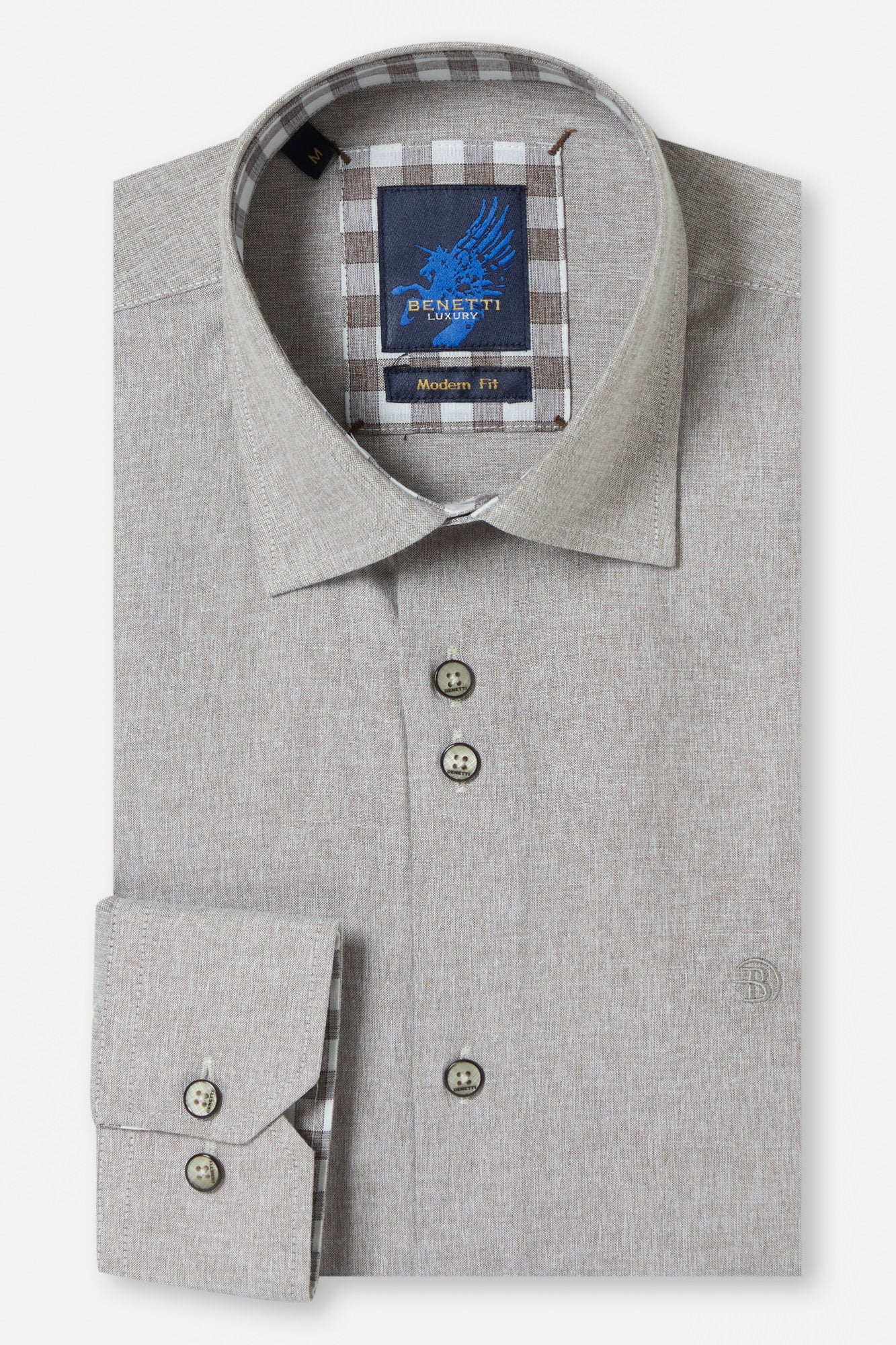 BENETTI Adam Chocolate Shirt Chocolate front view