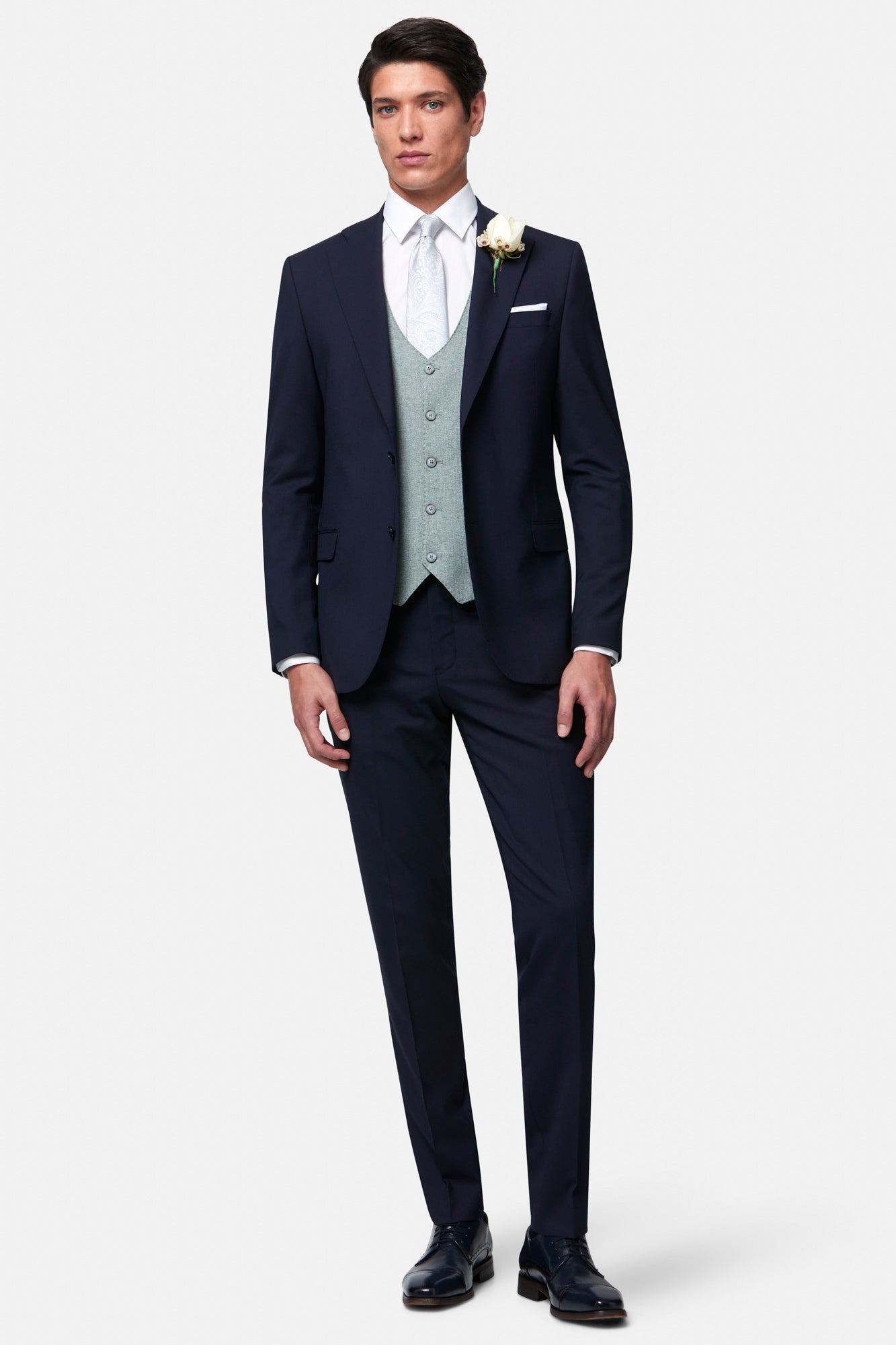 BENETTI Albert Sage Waistcoat Sage detail view