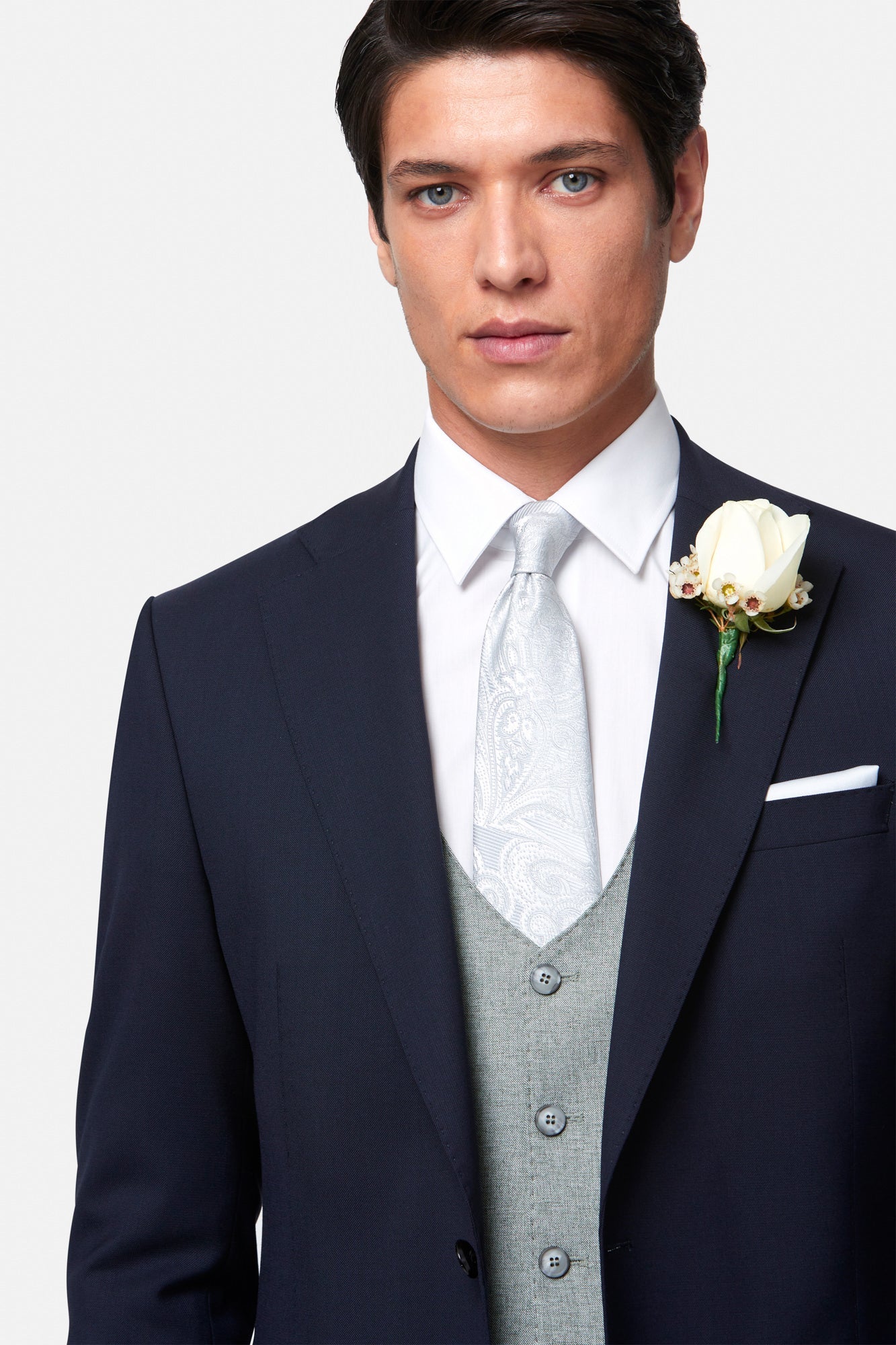 Albert Sage Waistcoat-Close up view