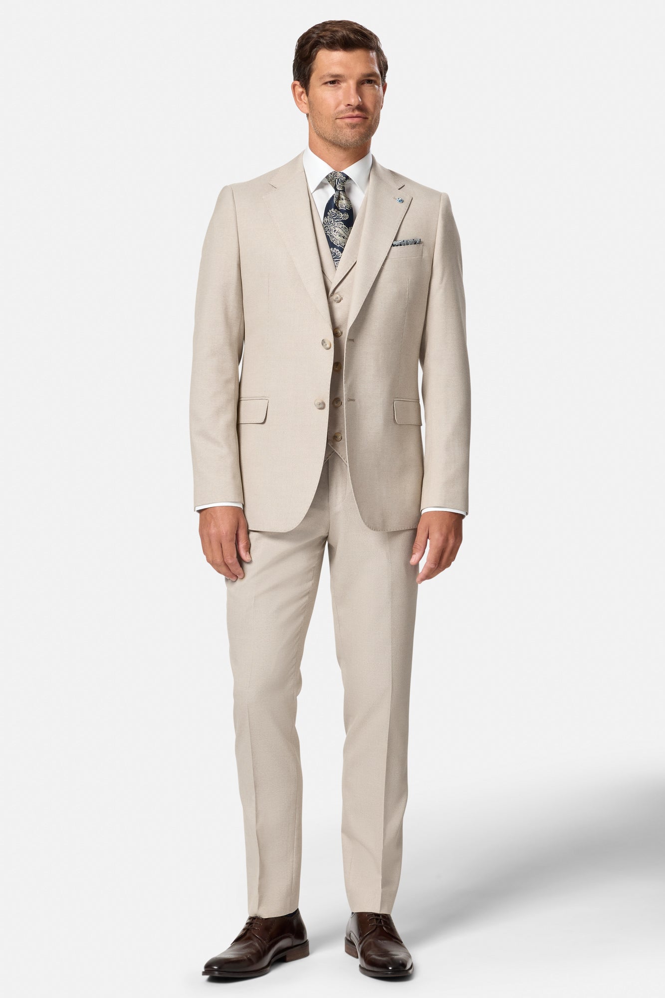 BENETTI Albert Stone Trousers Stone model front view