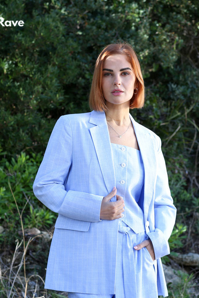 RANT & RAVE LADIES Bo Sky Blazer SKY model front view