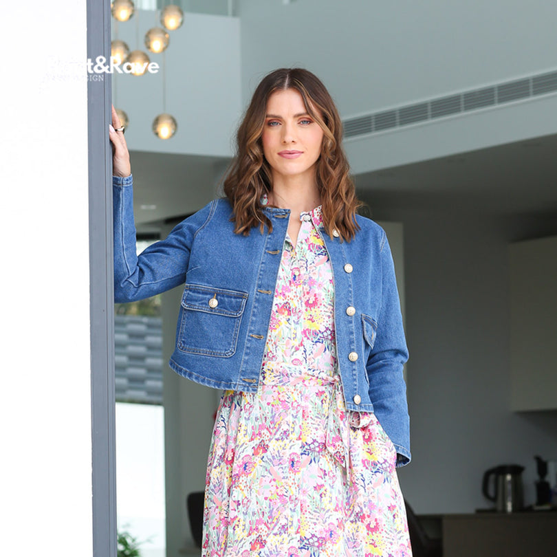 RANT & RAVE LADIES Brielle Denim Jacket DENIM front view