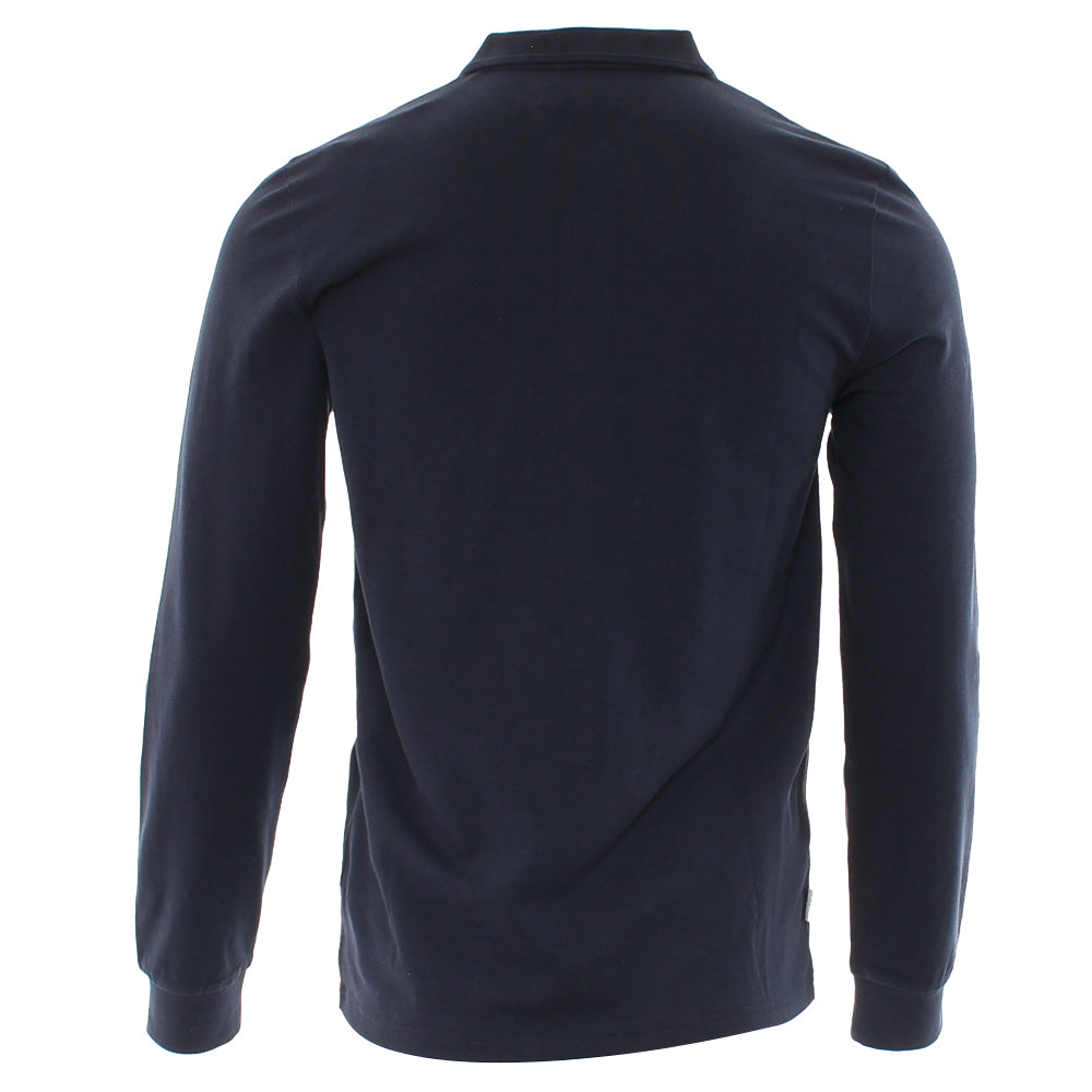 Men's Brodie Long Sleeve Polo-Navy-Back View