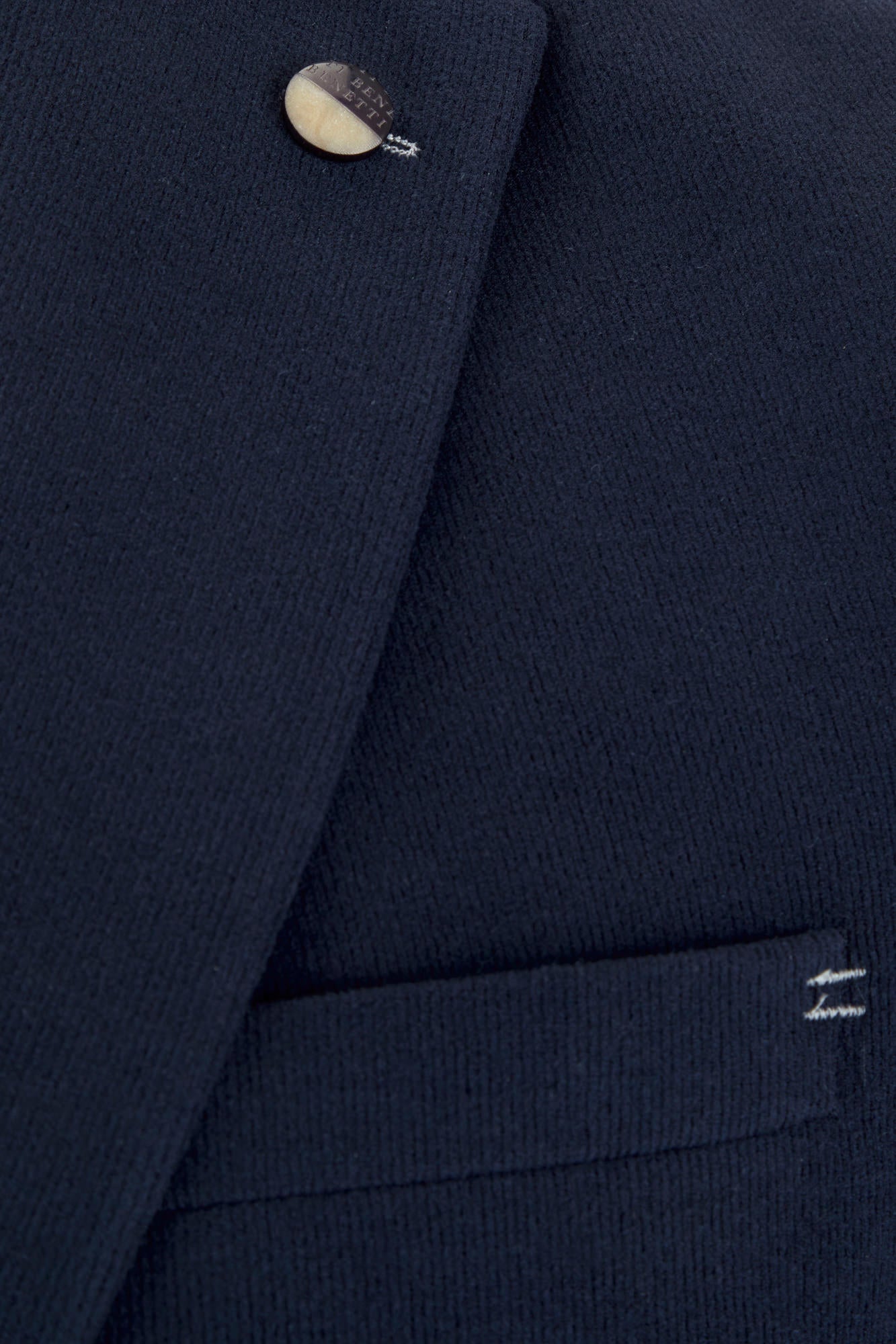 Men's Alfie Navy Blazer-Close Up View