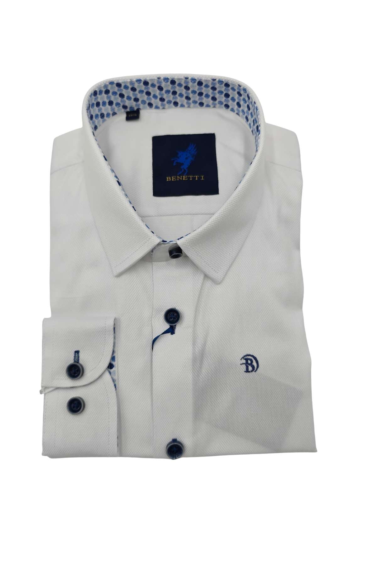 Benetti Boyswear Boys Hudson White Shirt White model front view
