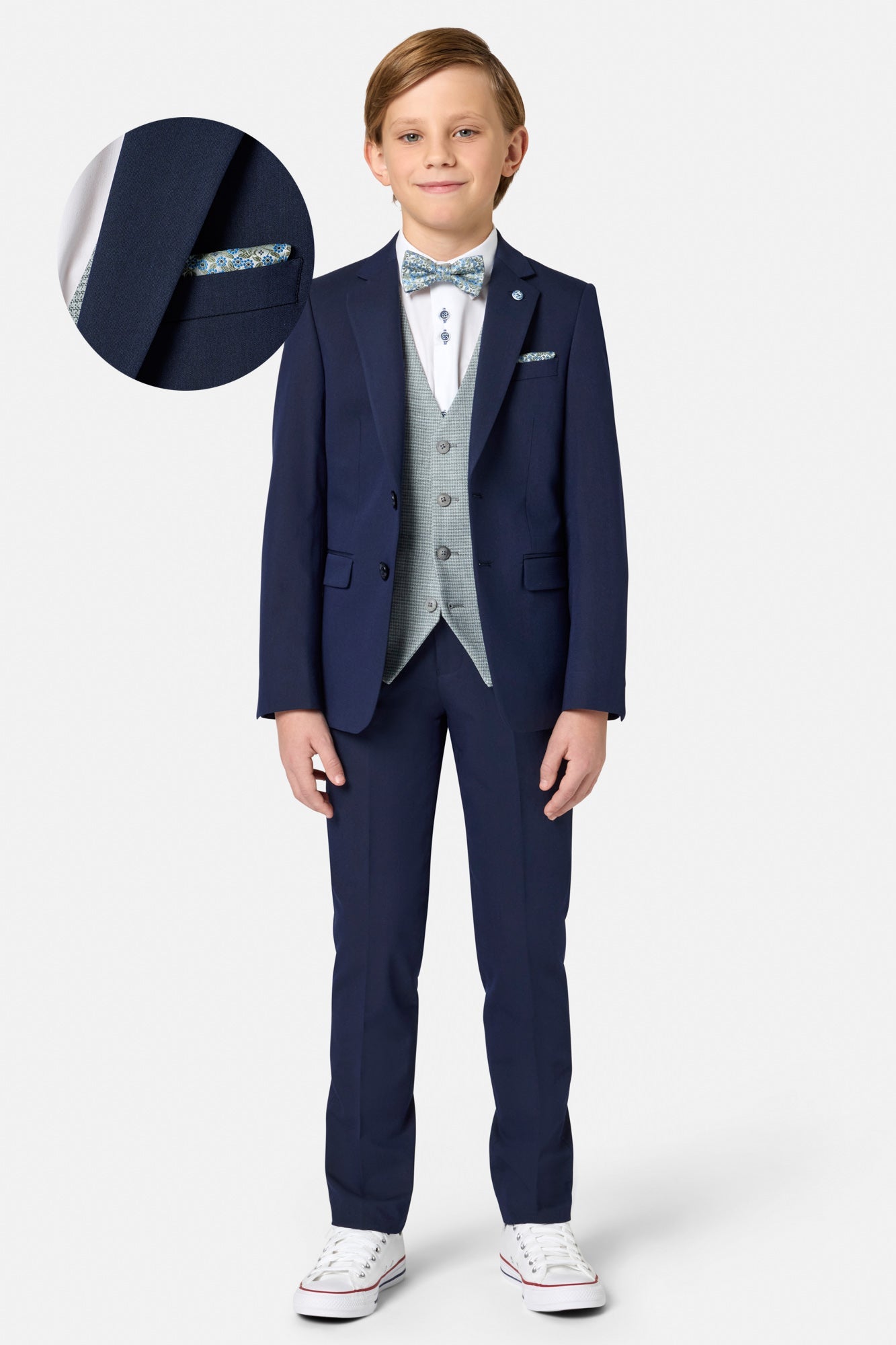Benetti Boyswear Boys Lucas Sage Waistcoat Sage detail view