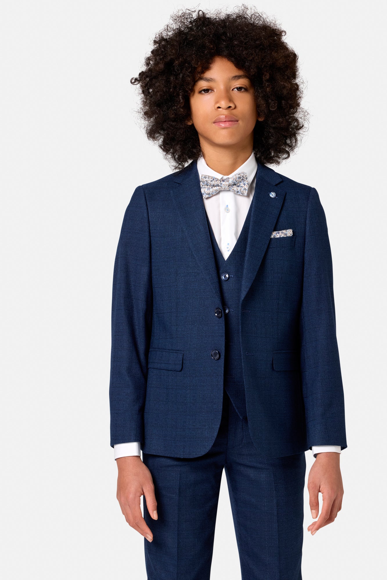 Benetti Boyswear Boys Philip Indigo 3 Piece Suit Indigo flat front view