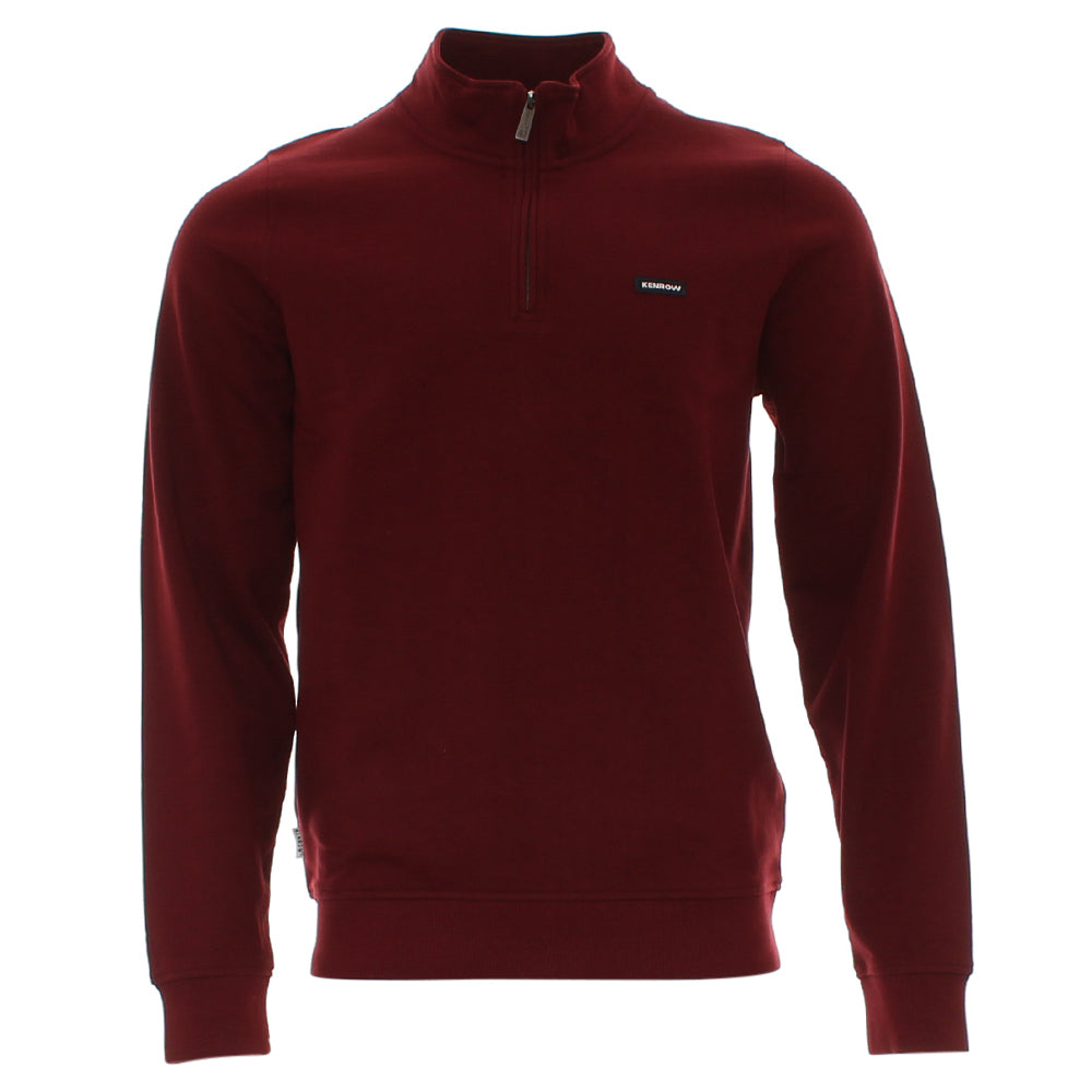 Kenrow Menswear Caleb Ruby Half Zip Ruby detail view