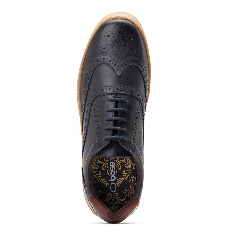 BASE LONDON Christo Navy Pull-Up Sneakers Navy side view