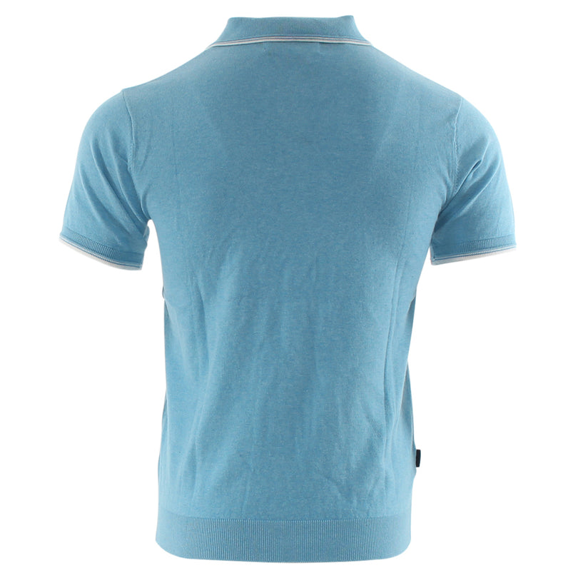Men's Conrad Blue Polo Shirt-Back View