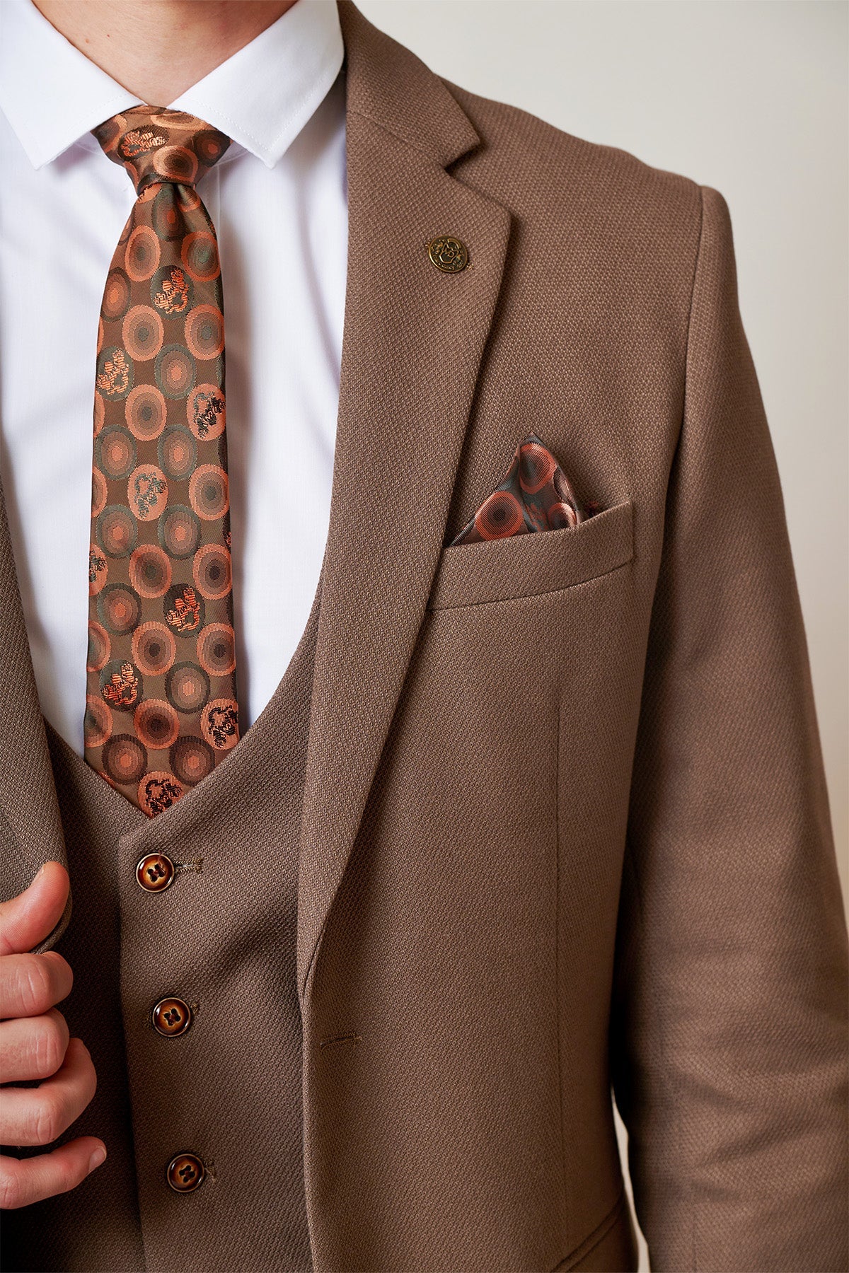 MARC DARCY HM5 Tan Jacket Tan model front view