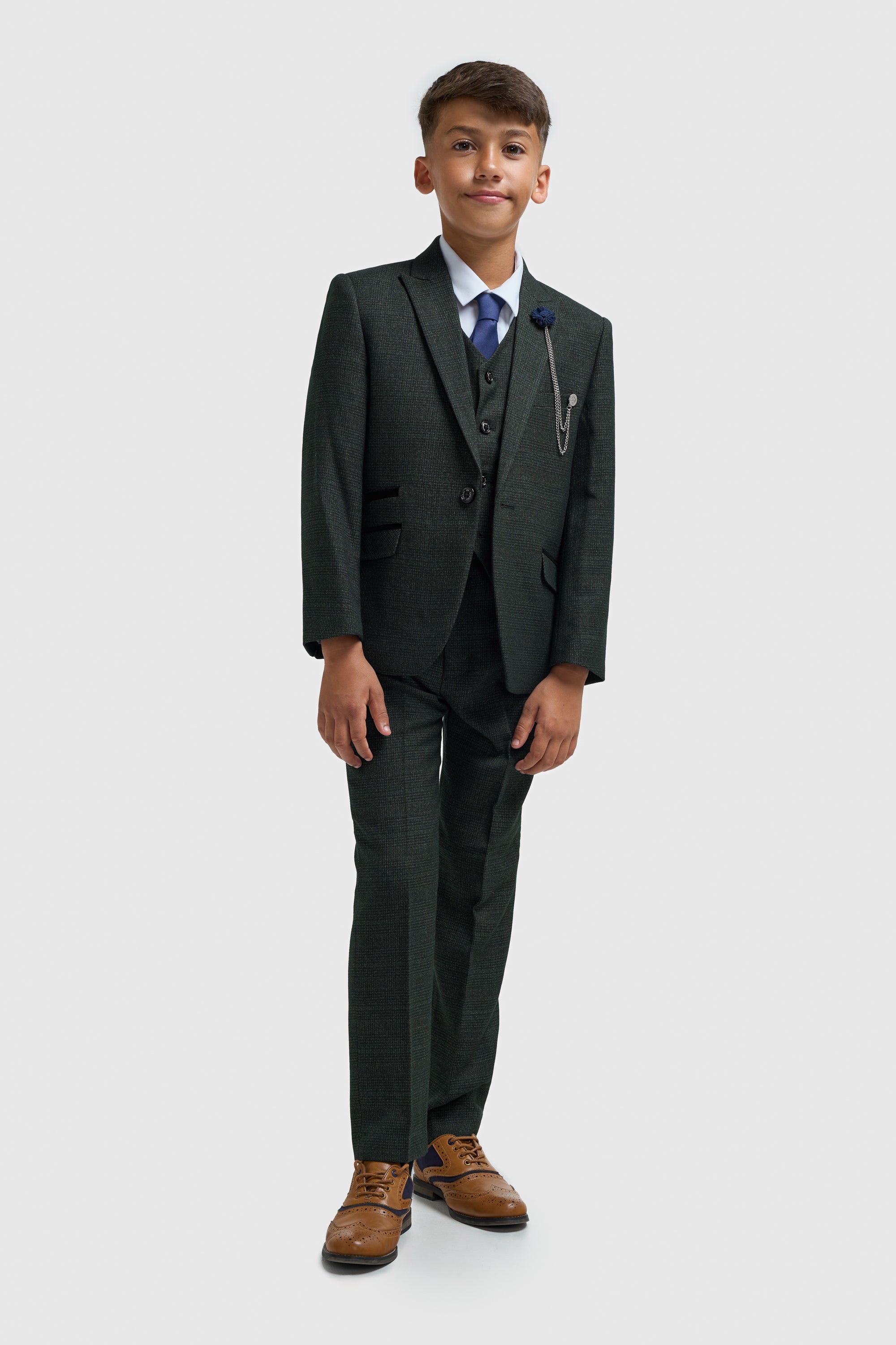 Cavani Boyswear Caridi Olive Boys 3 Piece Suit OLIVE front view