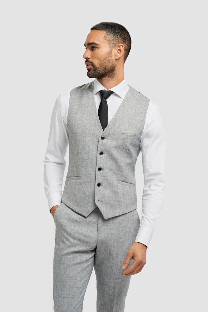 House of Cavani Malibu Grey Waistcoat Grey front view