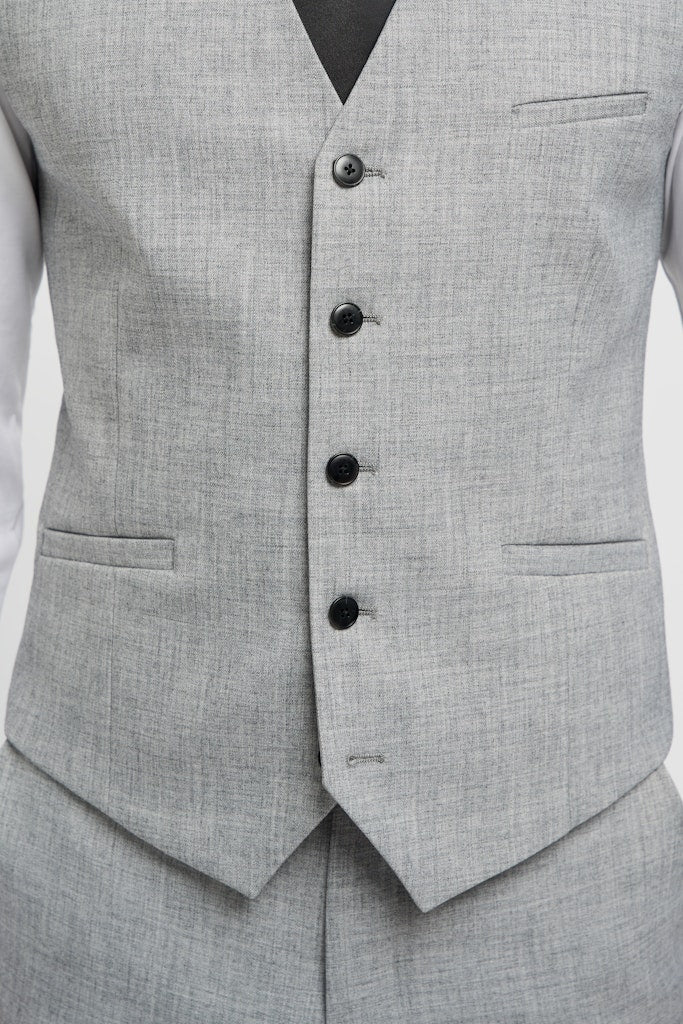 Malibu Grey Waistcoat-Close up