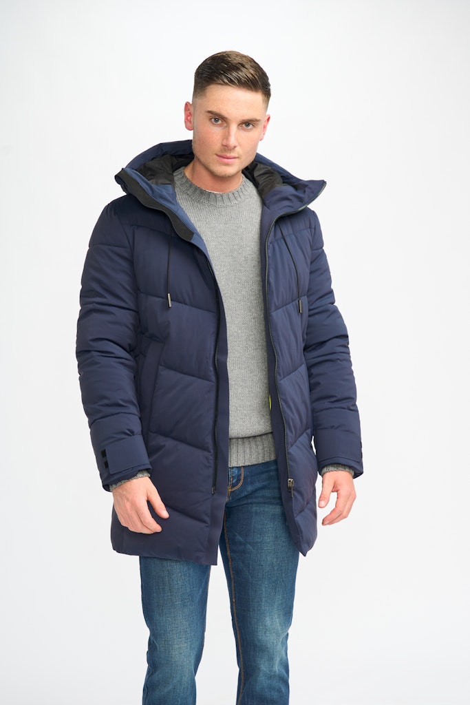 House of Cavani Fabini Navy Coat Navy front view