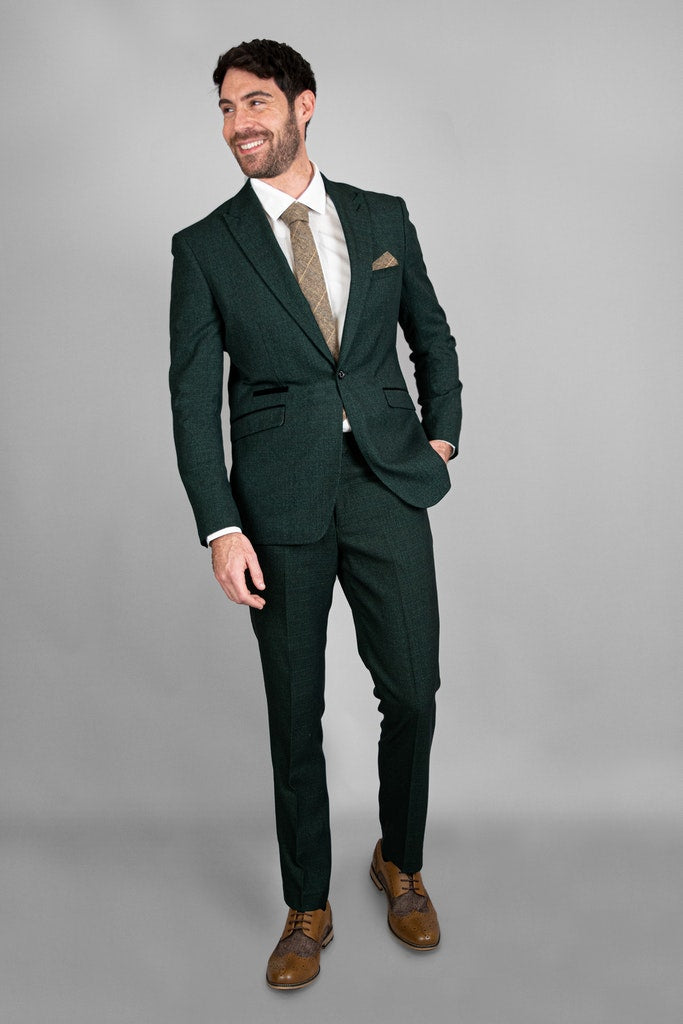 House of Cavani Caridi Olive Trousers Olive model front view