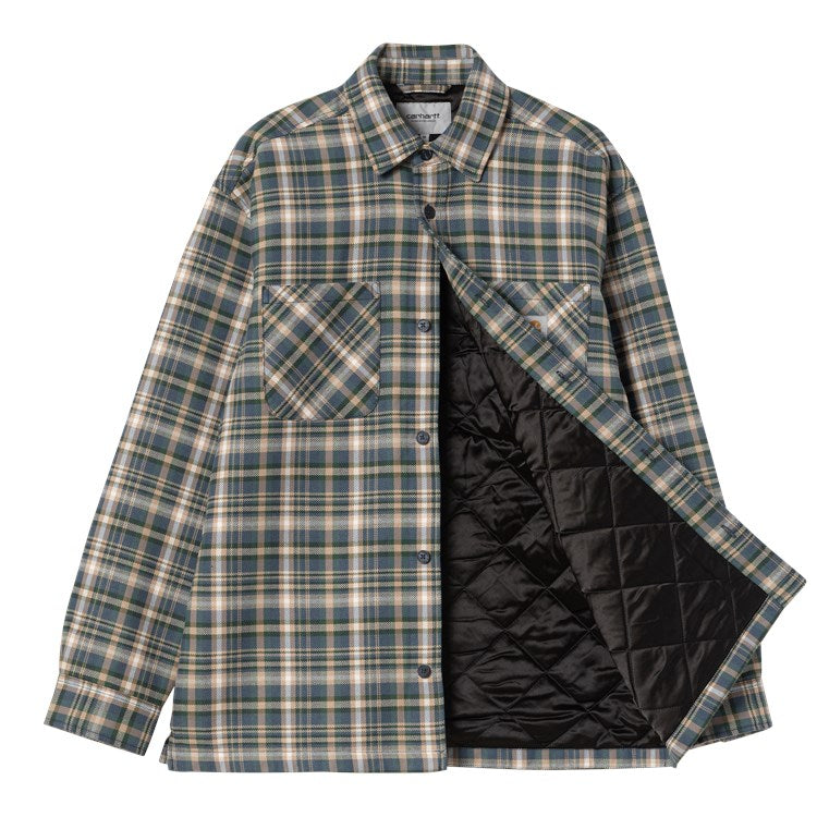 Cronyn Shirt Jacket-Cronyn Check Dark Navy-Inside lining view