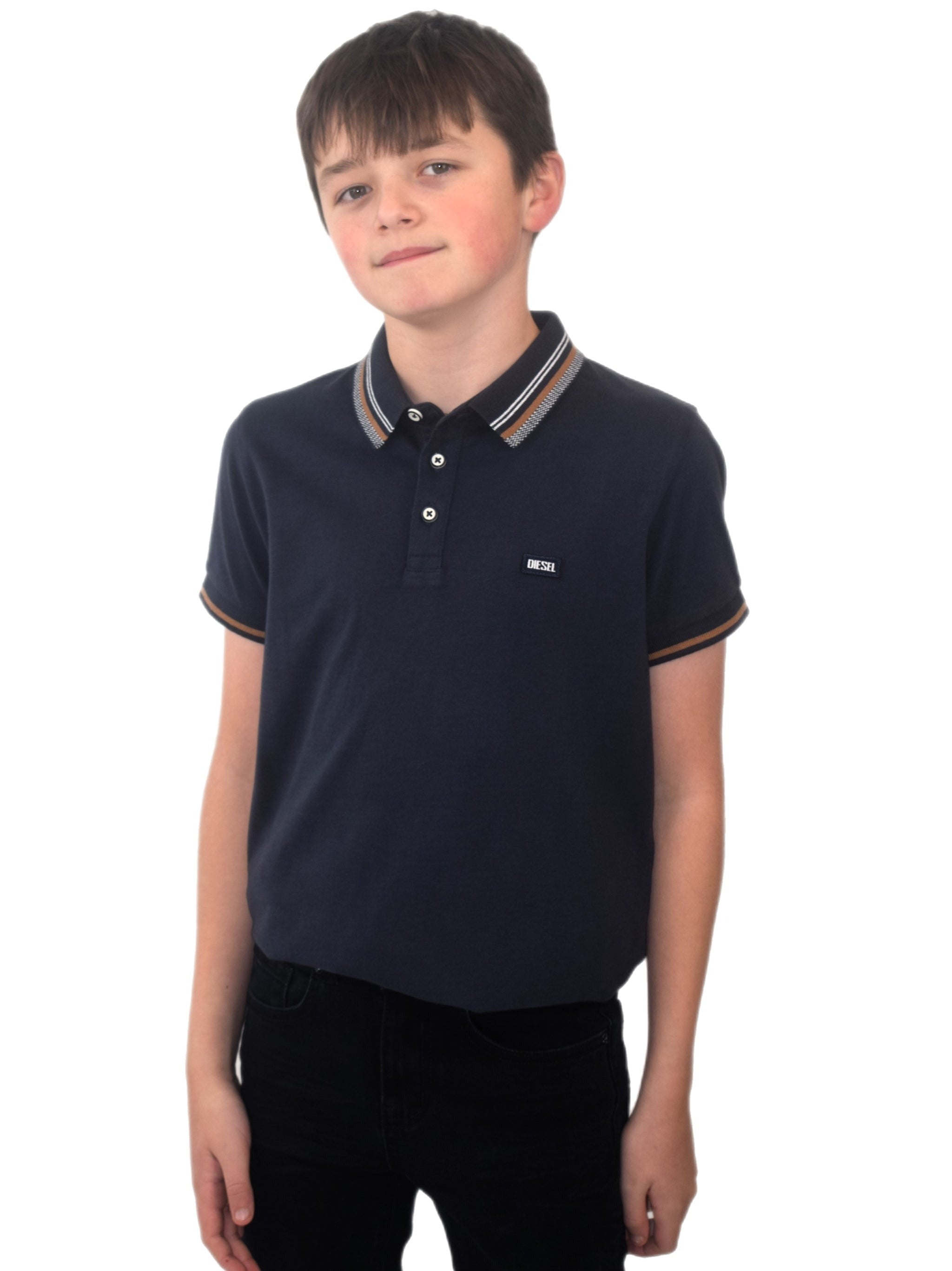 Boy's Hart Polo Shirt - Navy-Front View