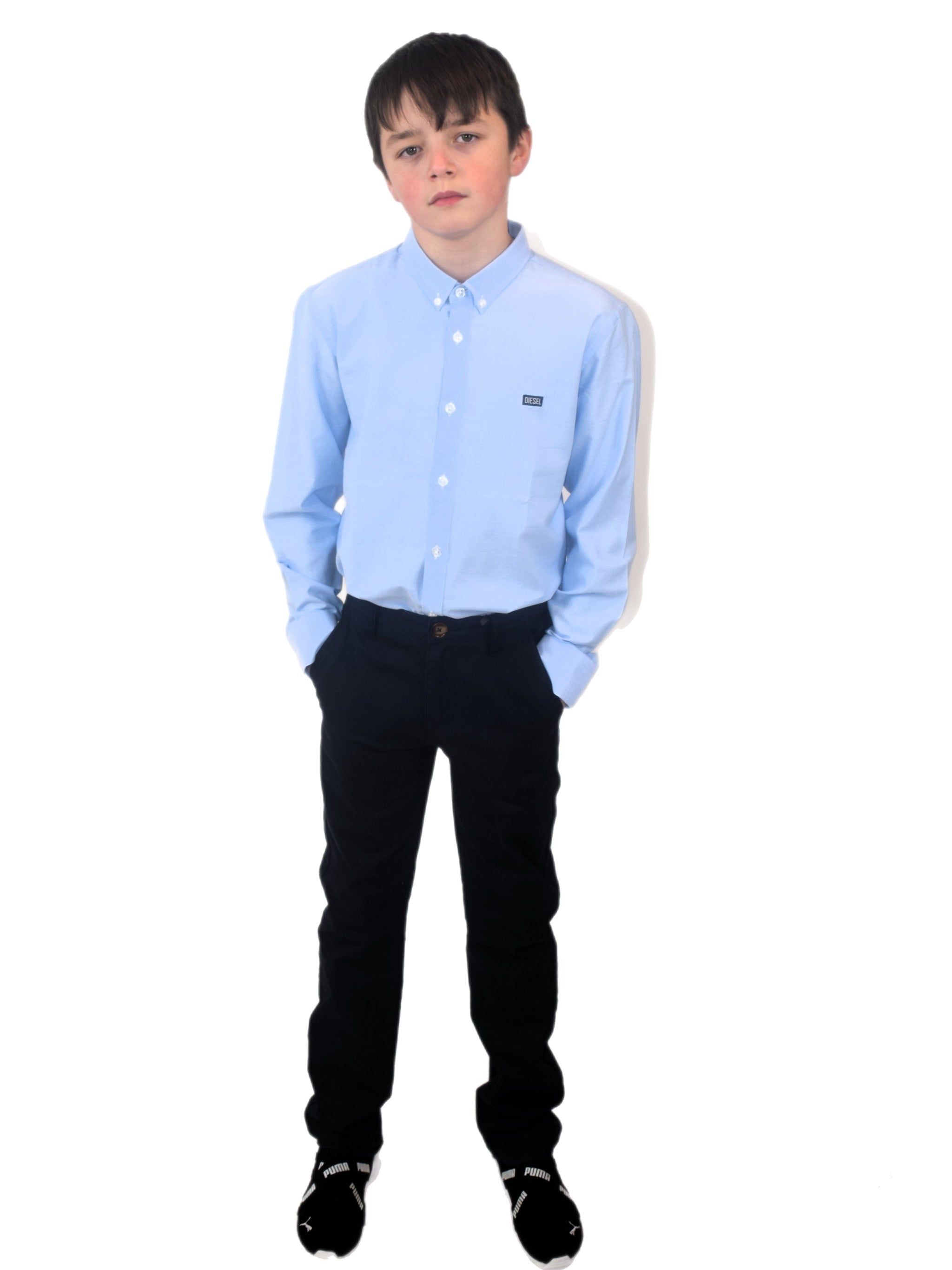 DIESEL KIDS Keane Boys Blue Shirt Blue front view