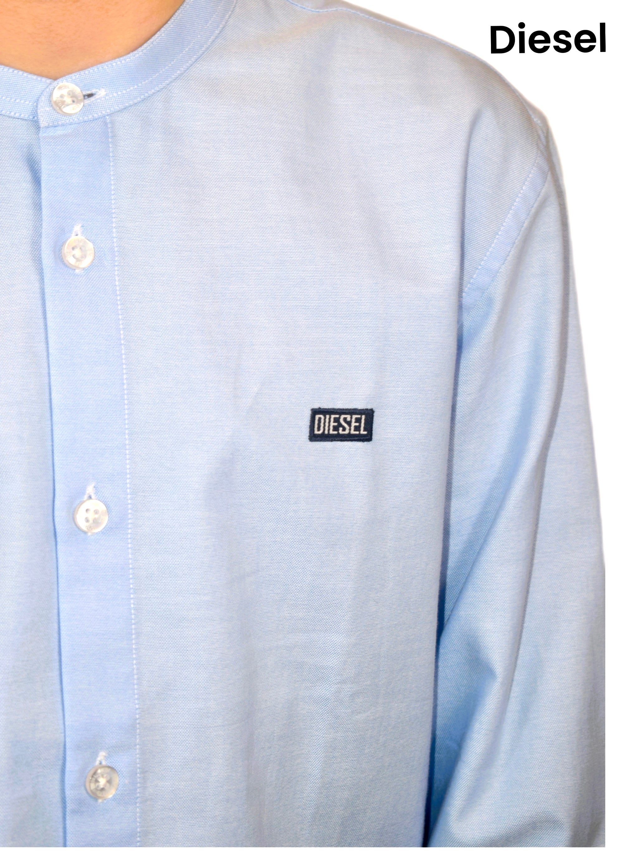 DIESEL KIDS Don Boys Sky Blue Grandfather Shirt SKY BLUE detail view