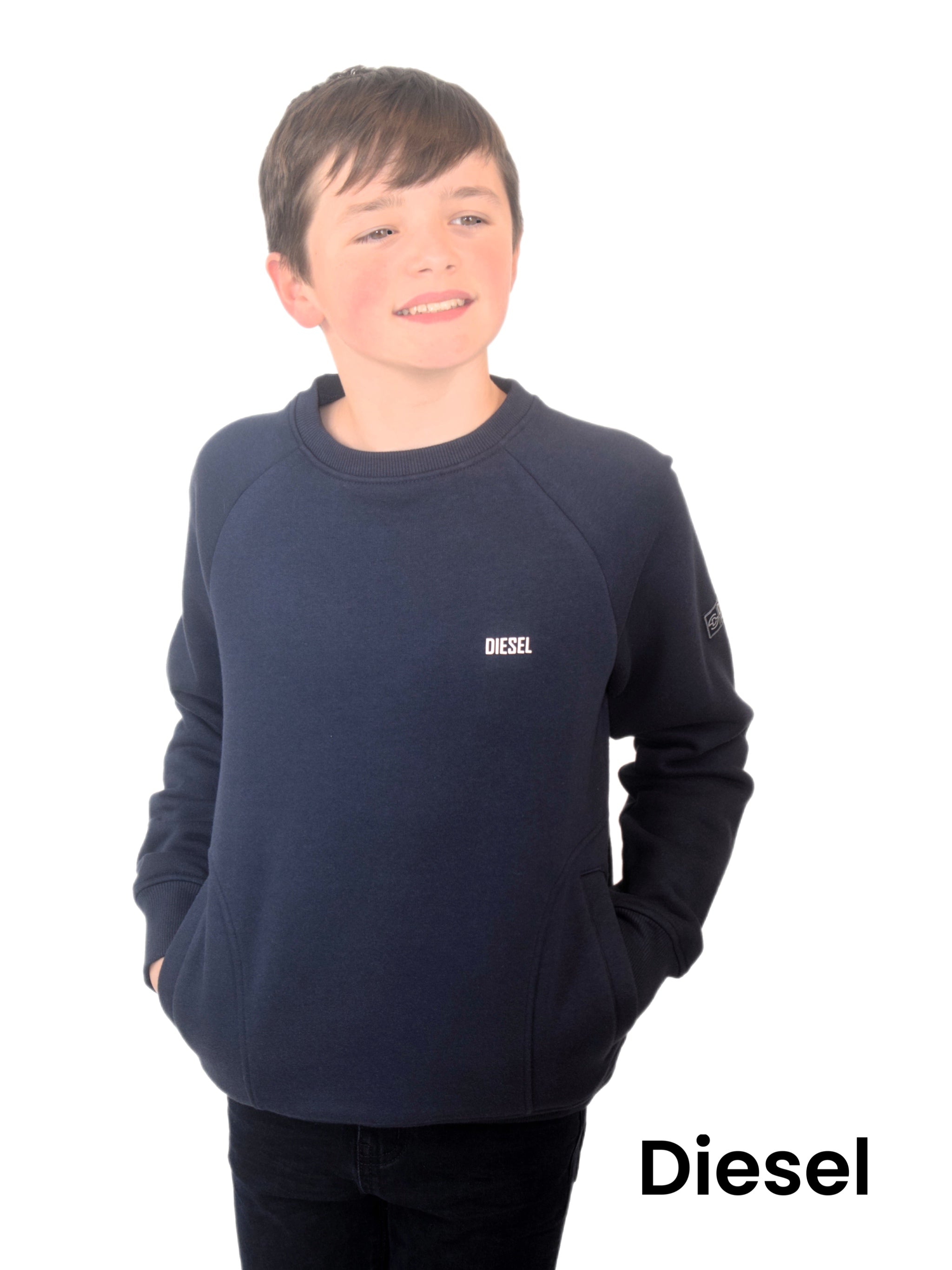 Boy's Rick Sweater - Navy-Front View 2