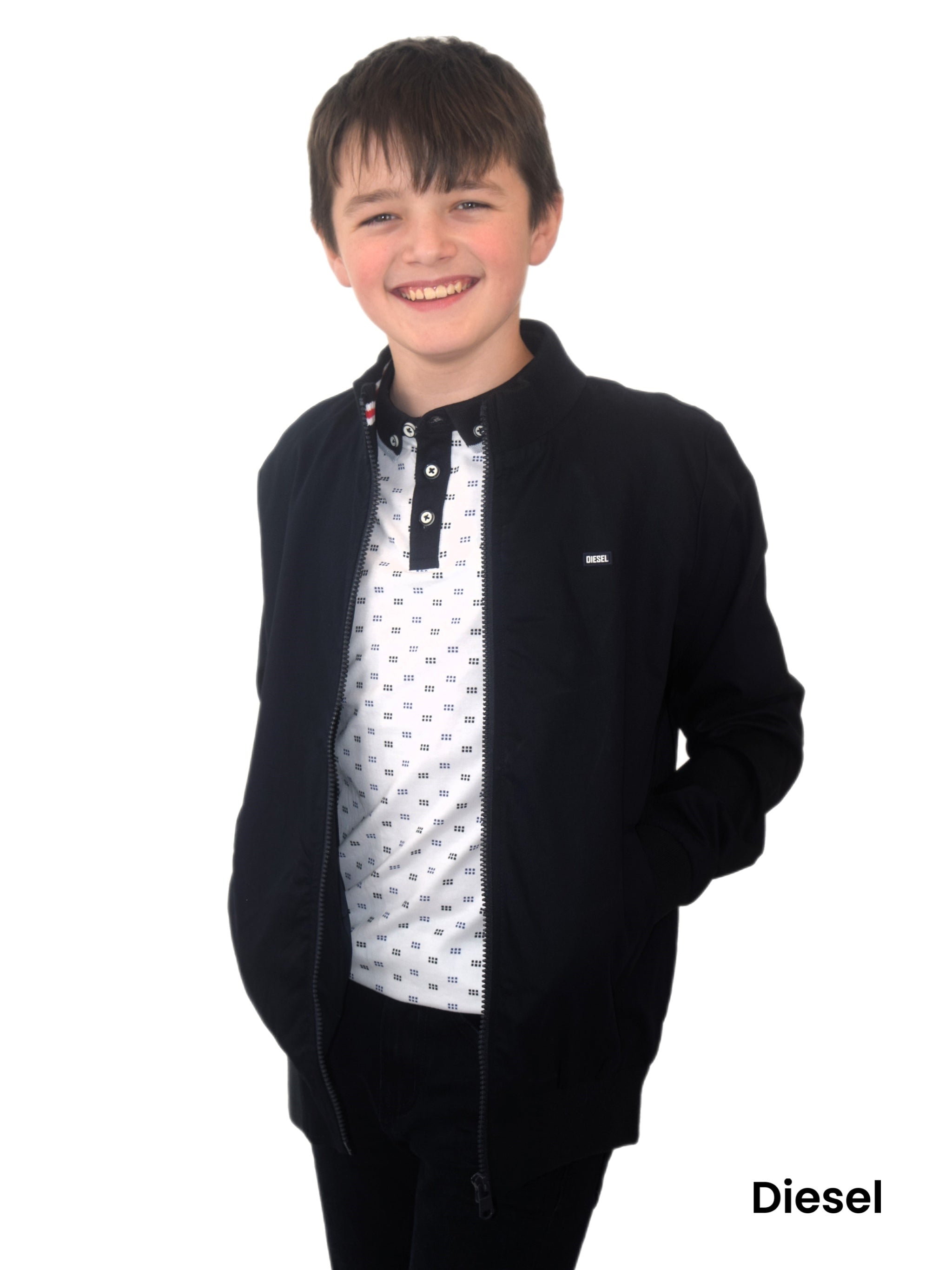 DIESEL KIDS Tony Boys Navy Jacket Navy front view