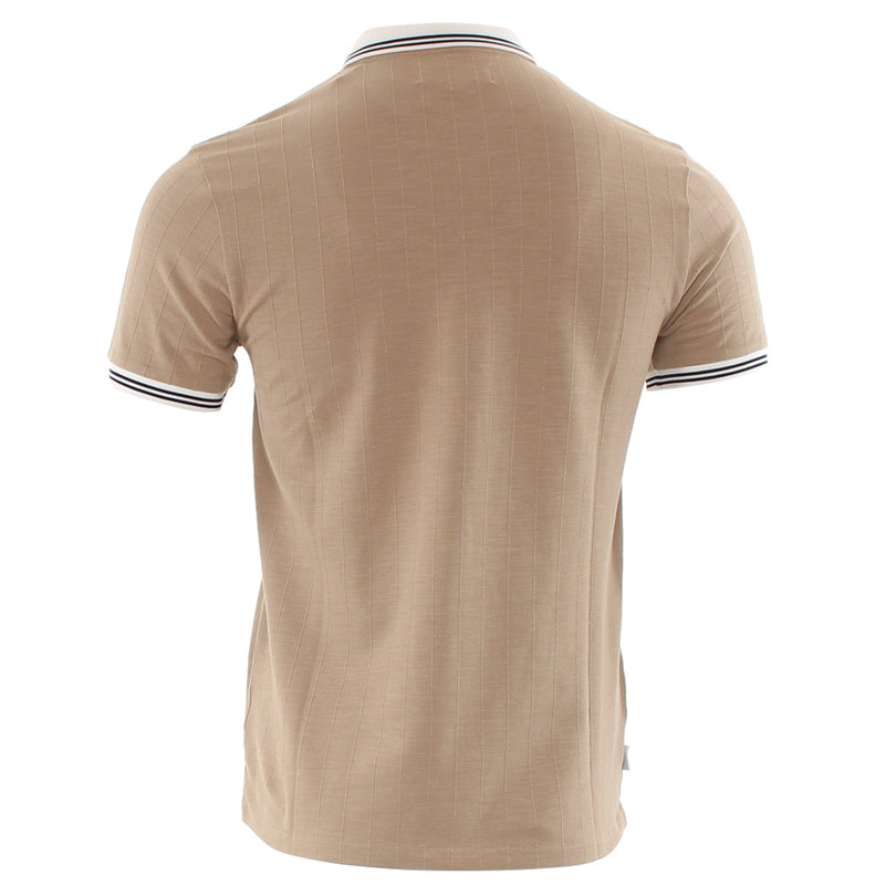 Men's Drake Sand Polo Shirt-Ghost Back View