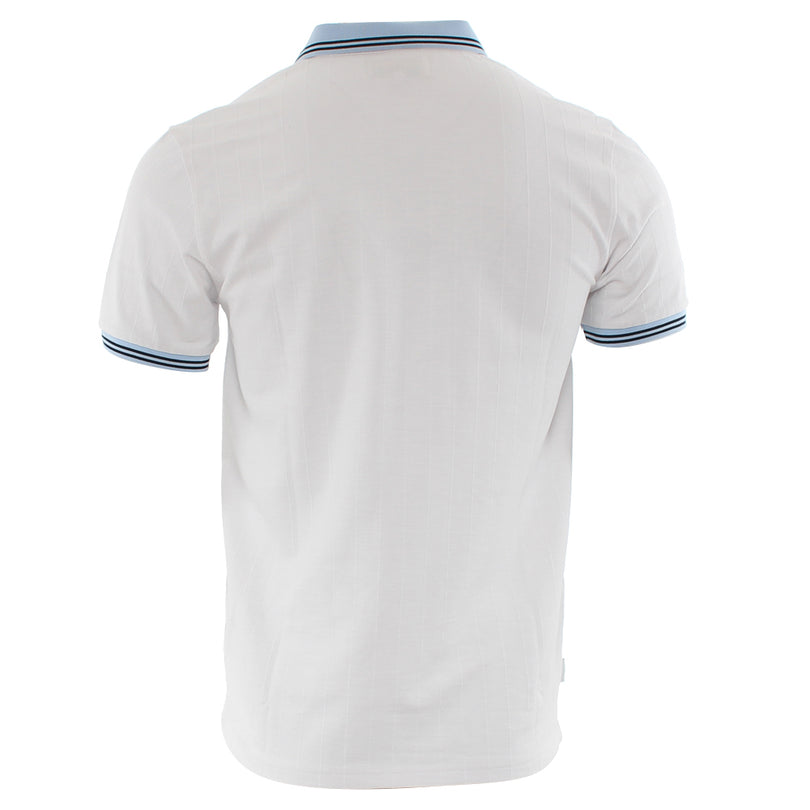Men's Drake White Polo Shirt-Back View