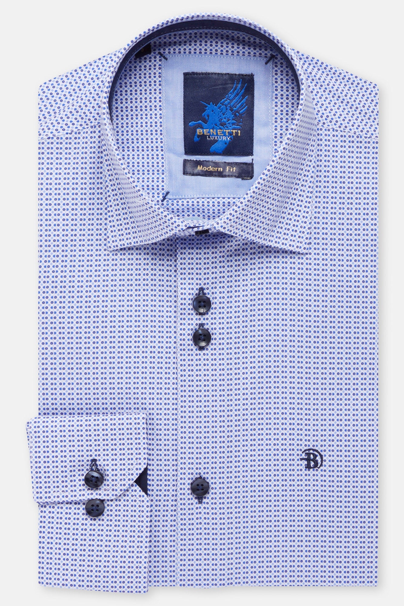 BENETTI Dallas Navy Shirt Navy front view