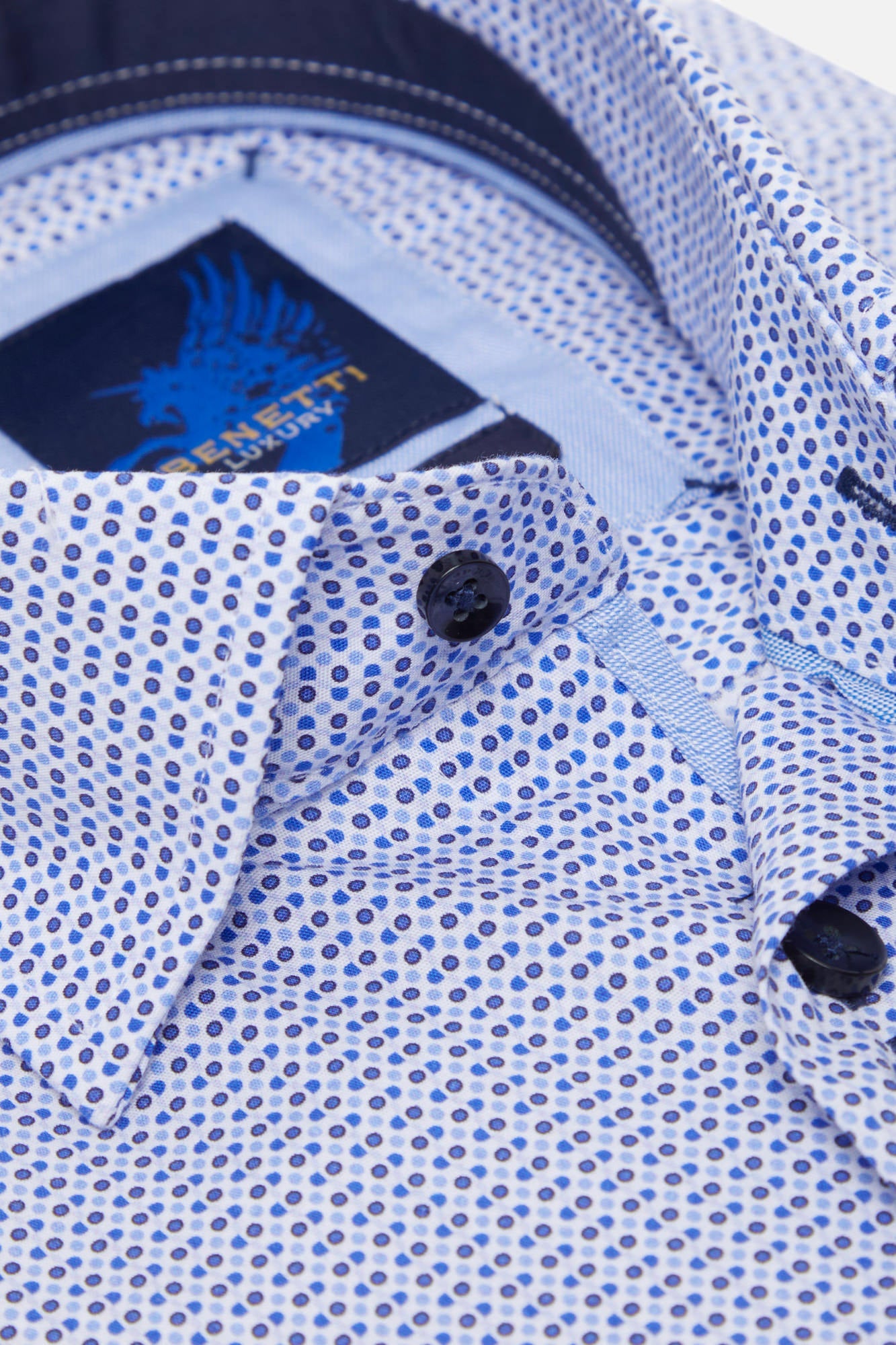 BENETTI Dallas Navy Shirt Navy model front view