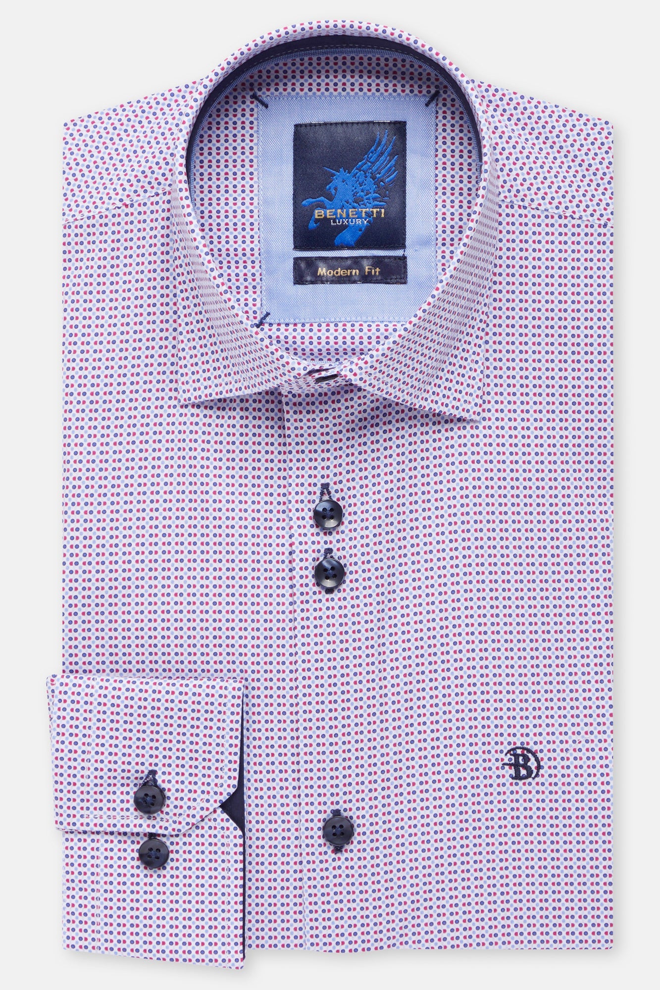 BENETTI Dallas Red Shirt Red front view