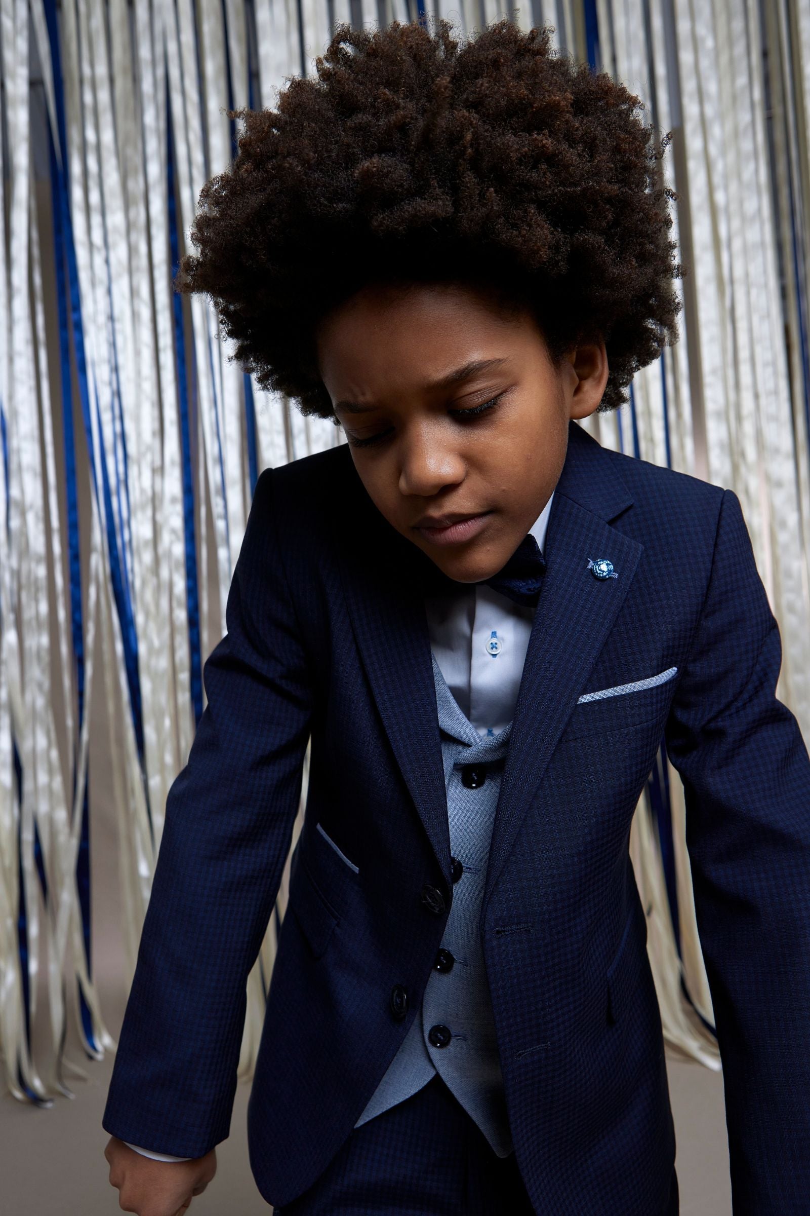 Boys Dan Smoke Check Suit 3pc_waistcoat view