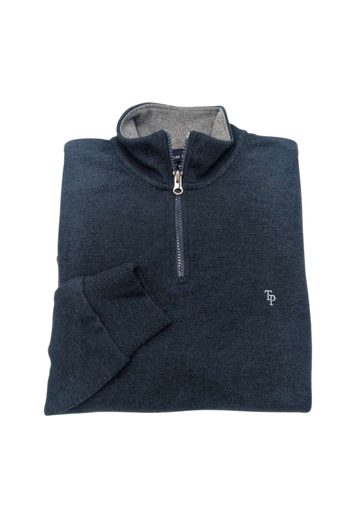 Tom Penn Denim 1/4 Zip-Front View