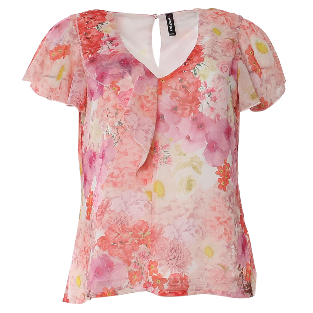 Ladies Emry Pink Top-Ghost Front View