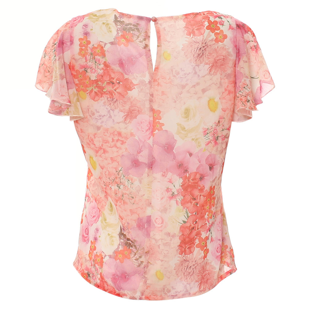 Ladies Emry Pink Top-Ghost Back View