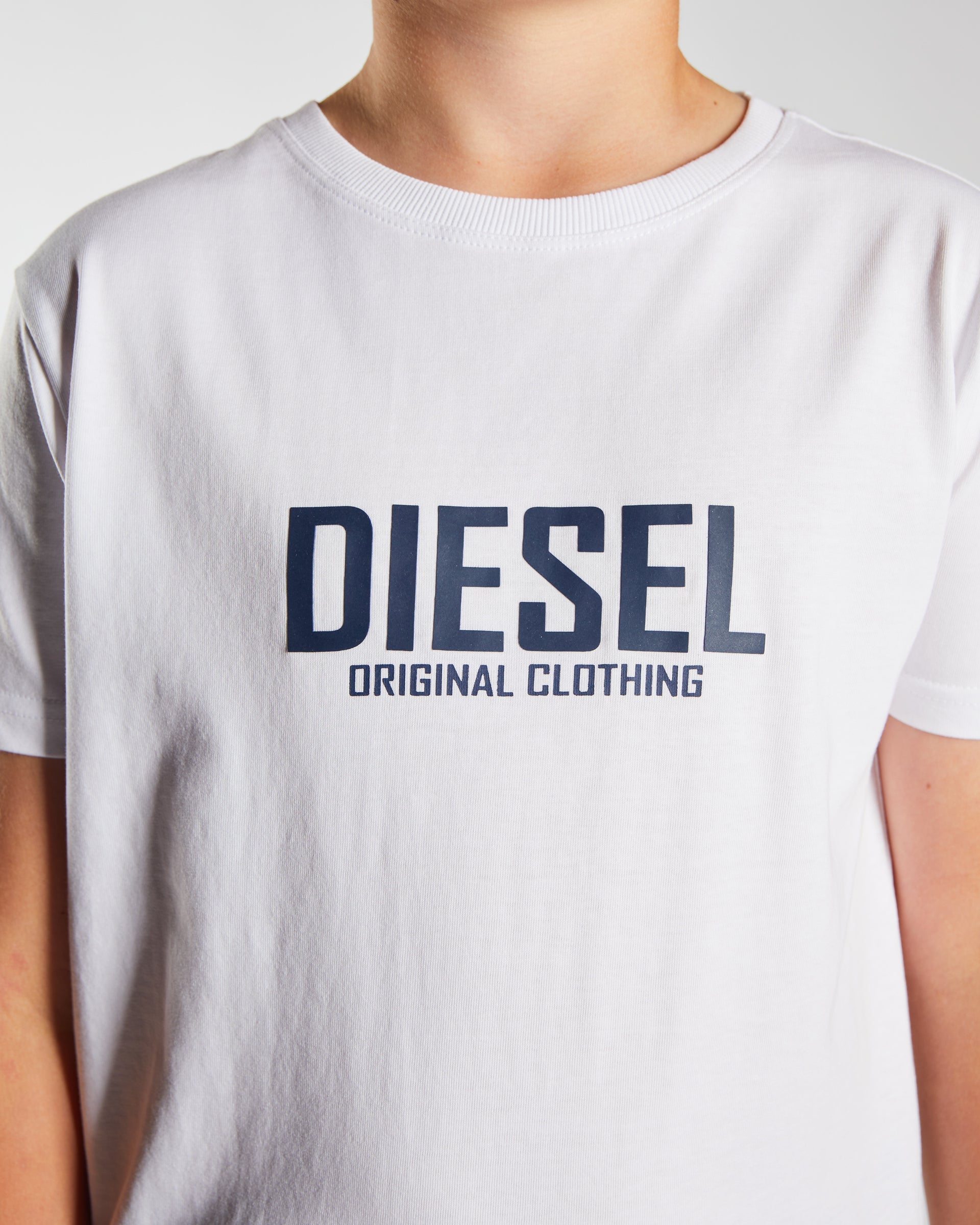 Boy's Enzo White Tee-Close Up View