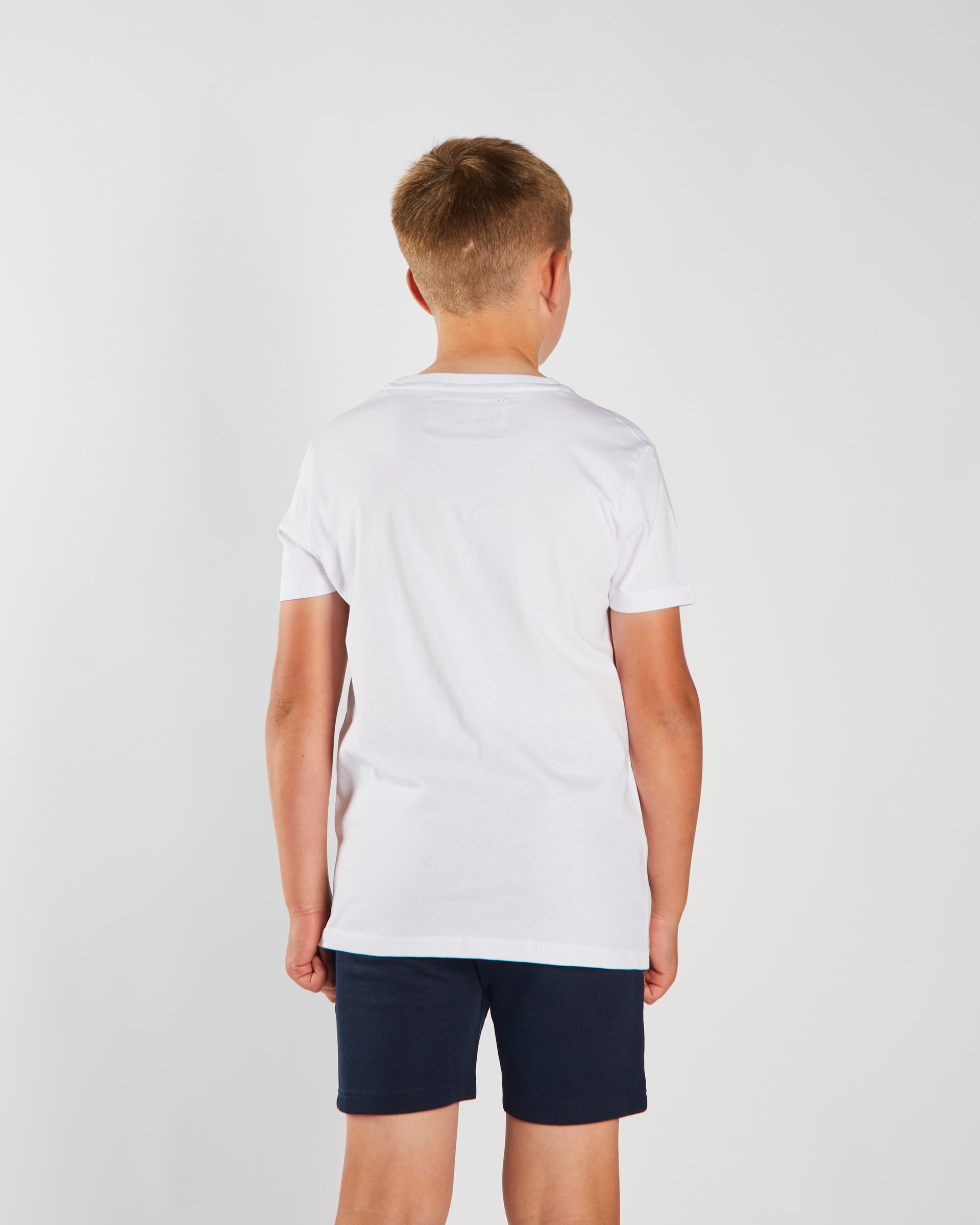 Boy's Enzo White Tee-Back View