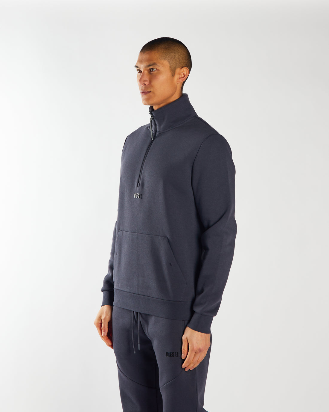 Ethan Half Zip-Carbon Grey