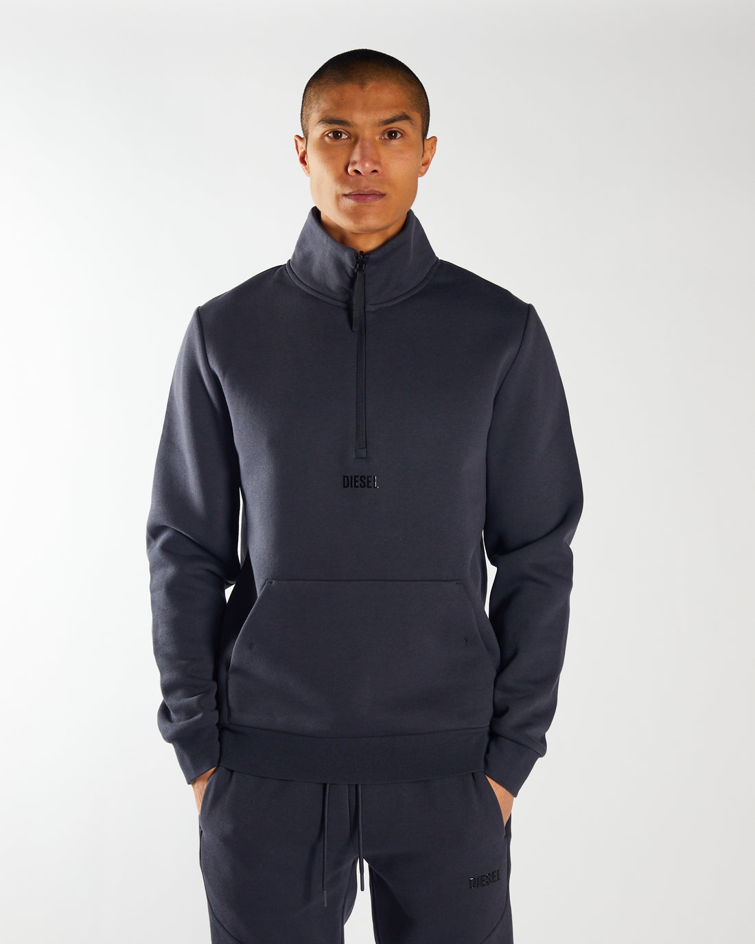 Ethan Half Zip-Carbon Grey