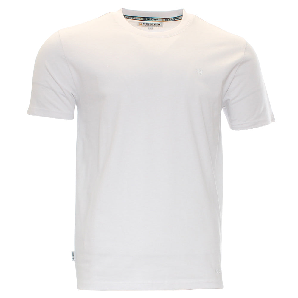Kenrow Menswear Evan White Tee White front view