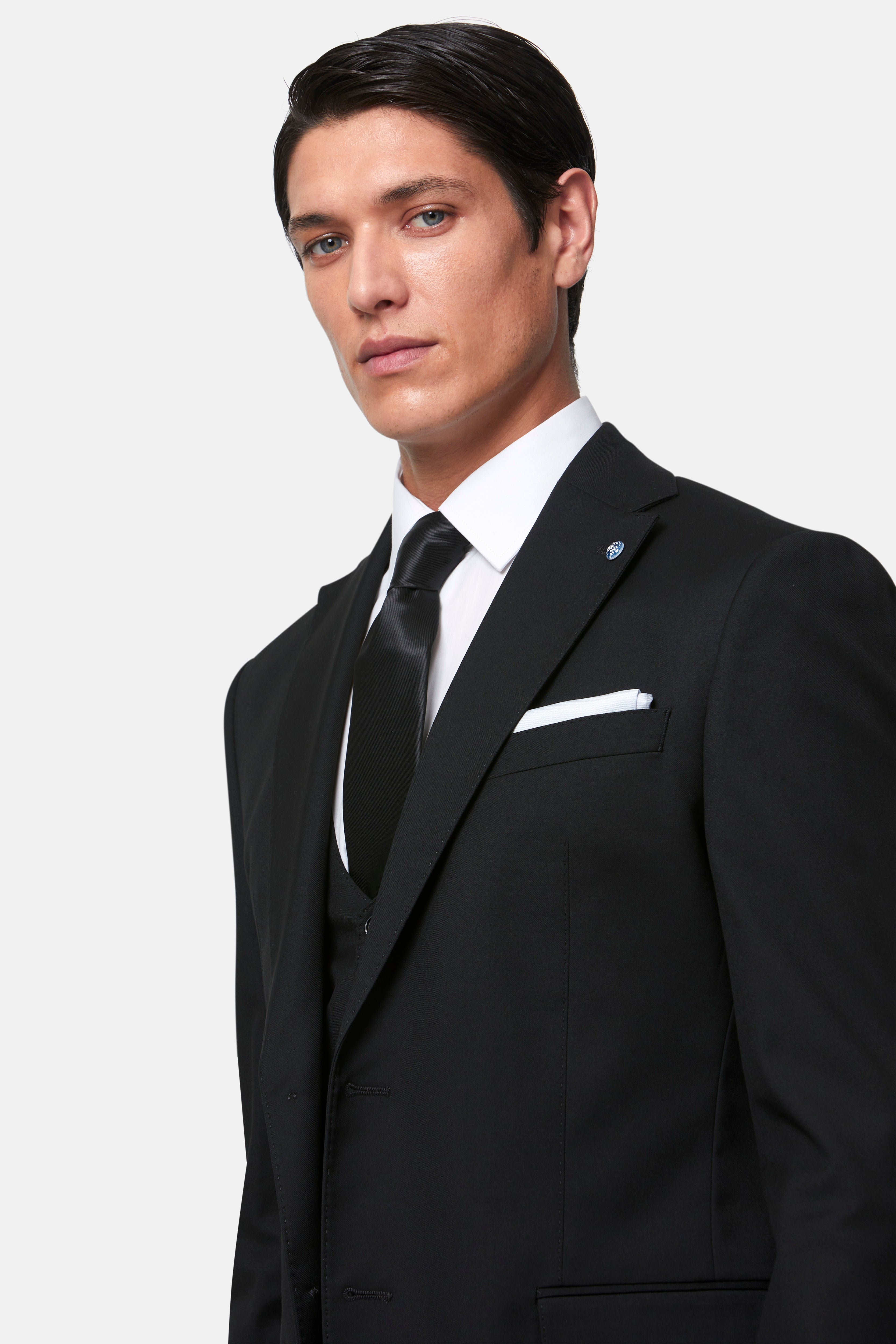 BENETTI Edina Black Waistcoat Black model front view