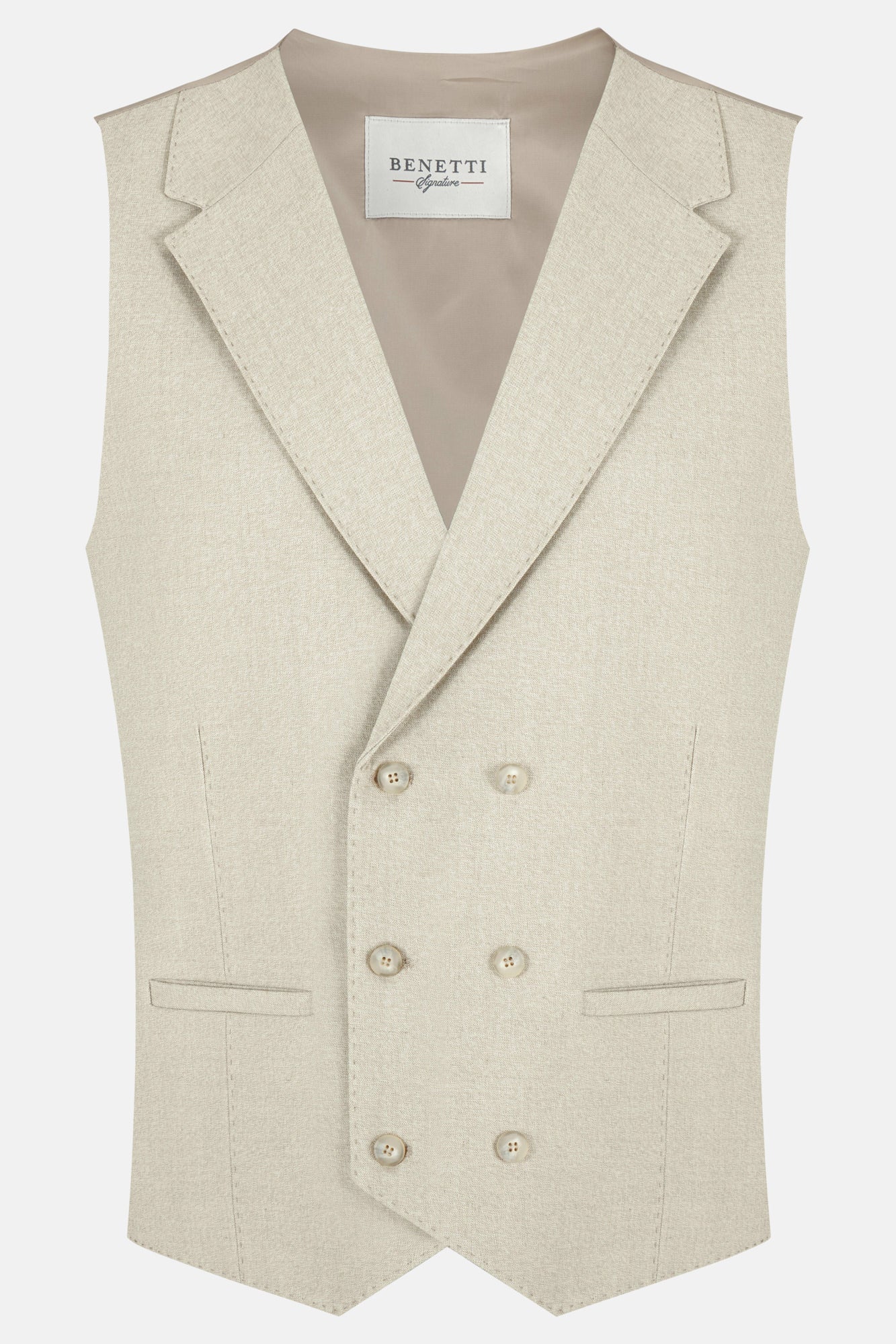 BENETTI Edmund Double Breasted Waistcoat ICE BLUE model front view