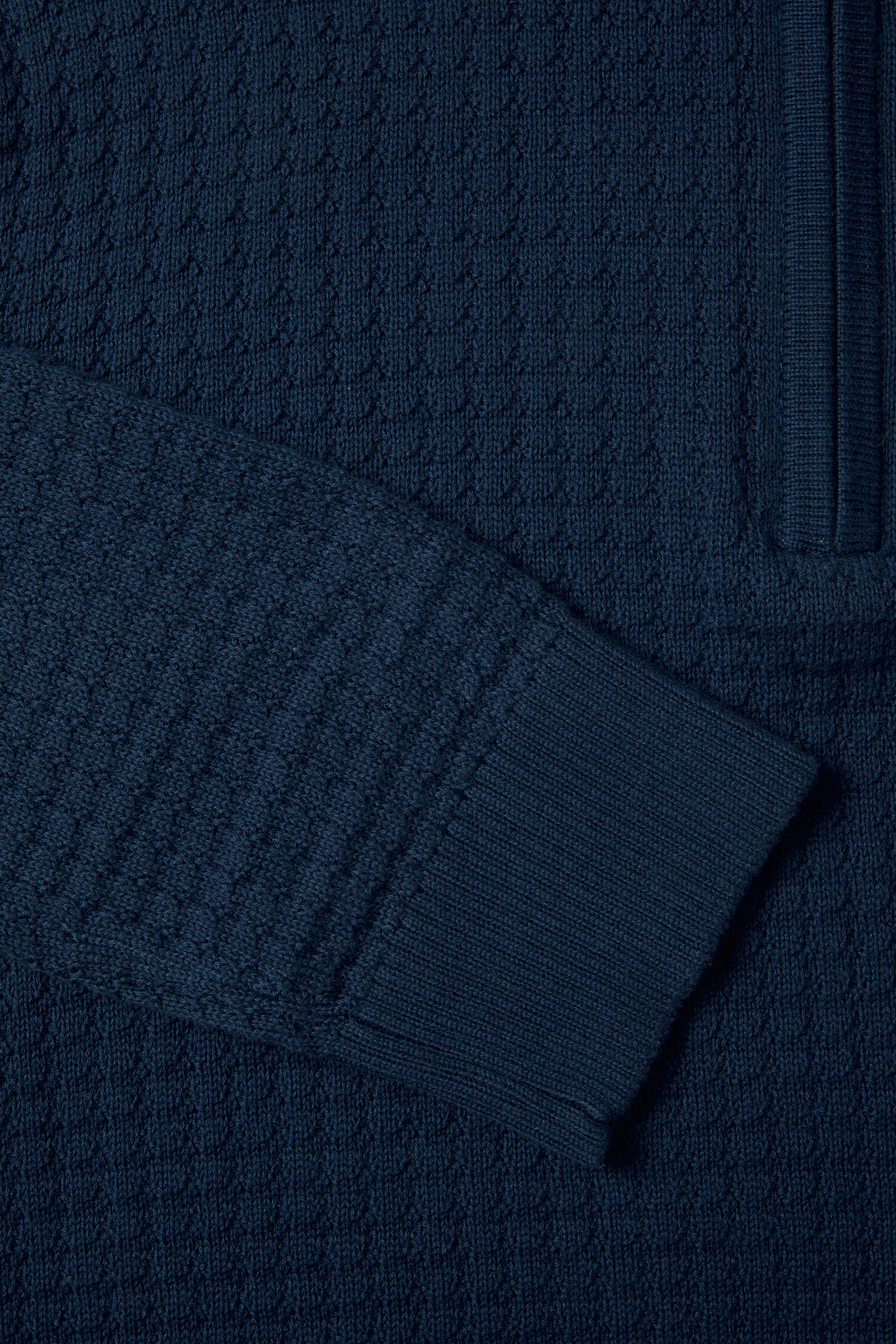 BENETTI Ellis Indigo 1/4 Zip Knit Indigo detail view