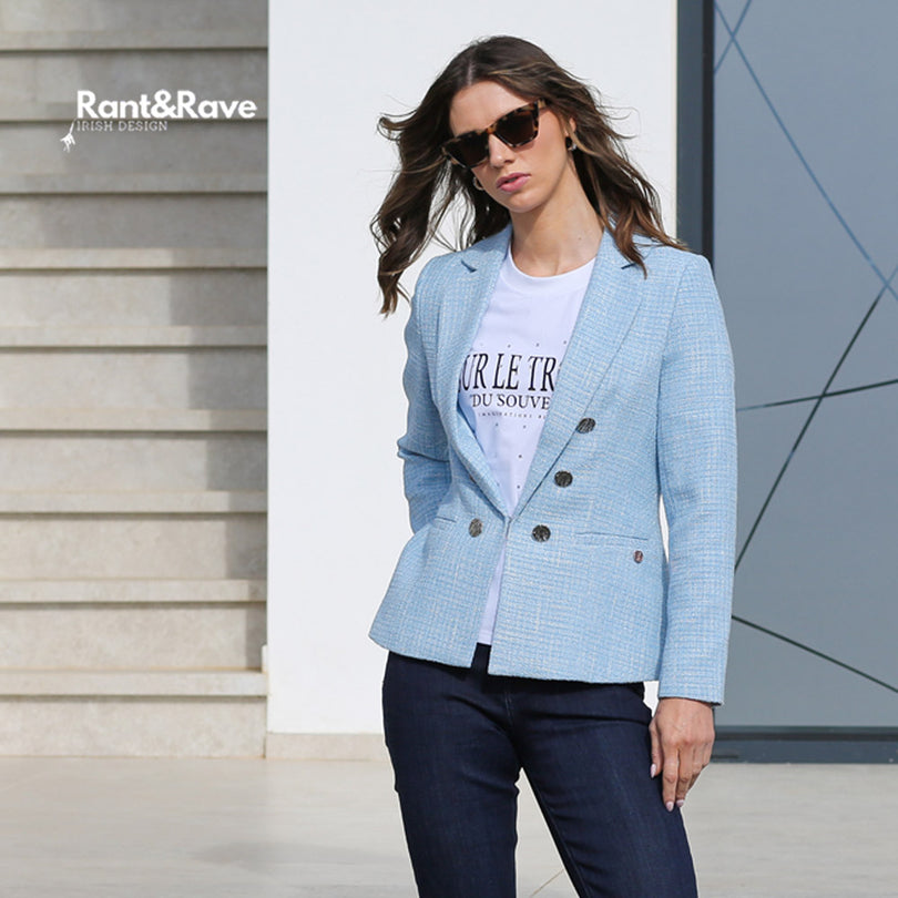RANT & RAVE LADIES Florence Blue Blazer Blue model front view