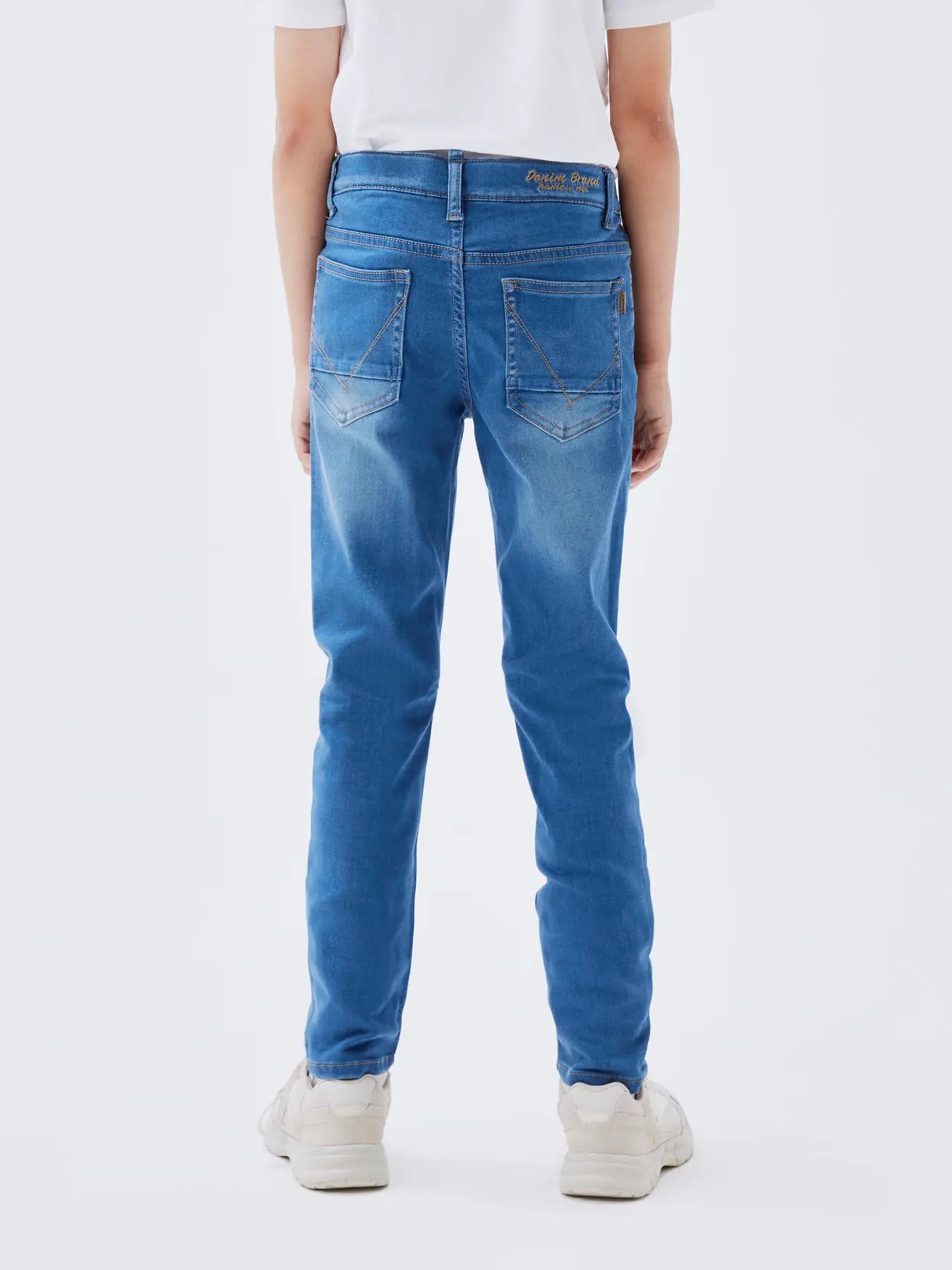 NAME IT Theo Medium Blue Denim Slim Jeans Medium Blue Denim model front view