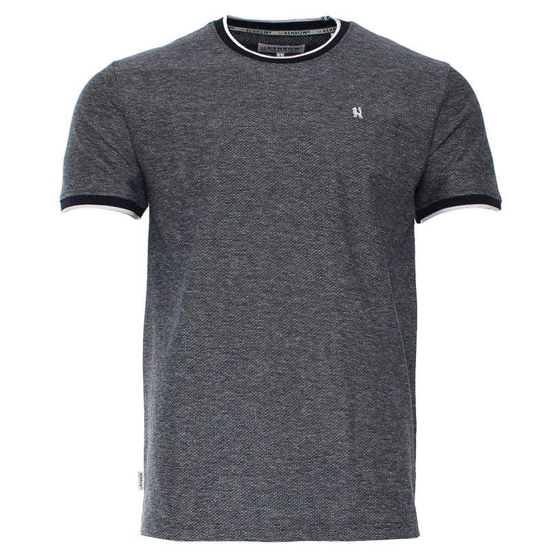 Men's Grant Short Sleeve Navy Tee-Ghost Front View