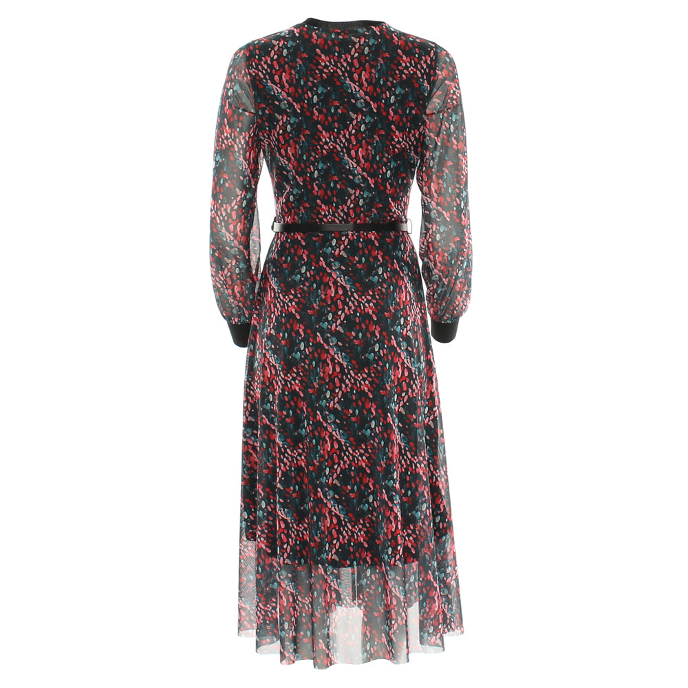 Ladies Gwyneth Teal Midi Dress-Back View