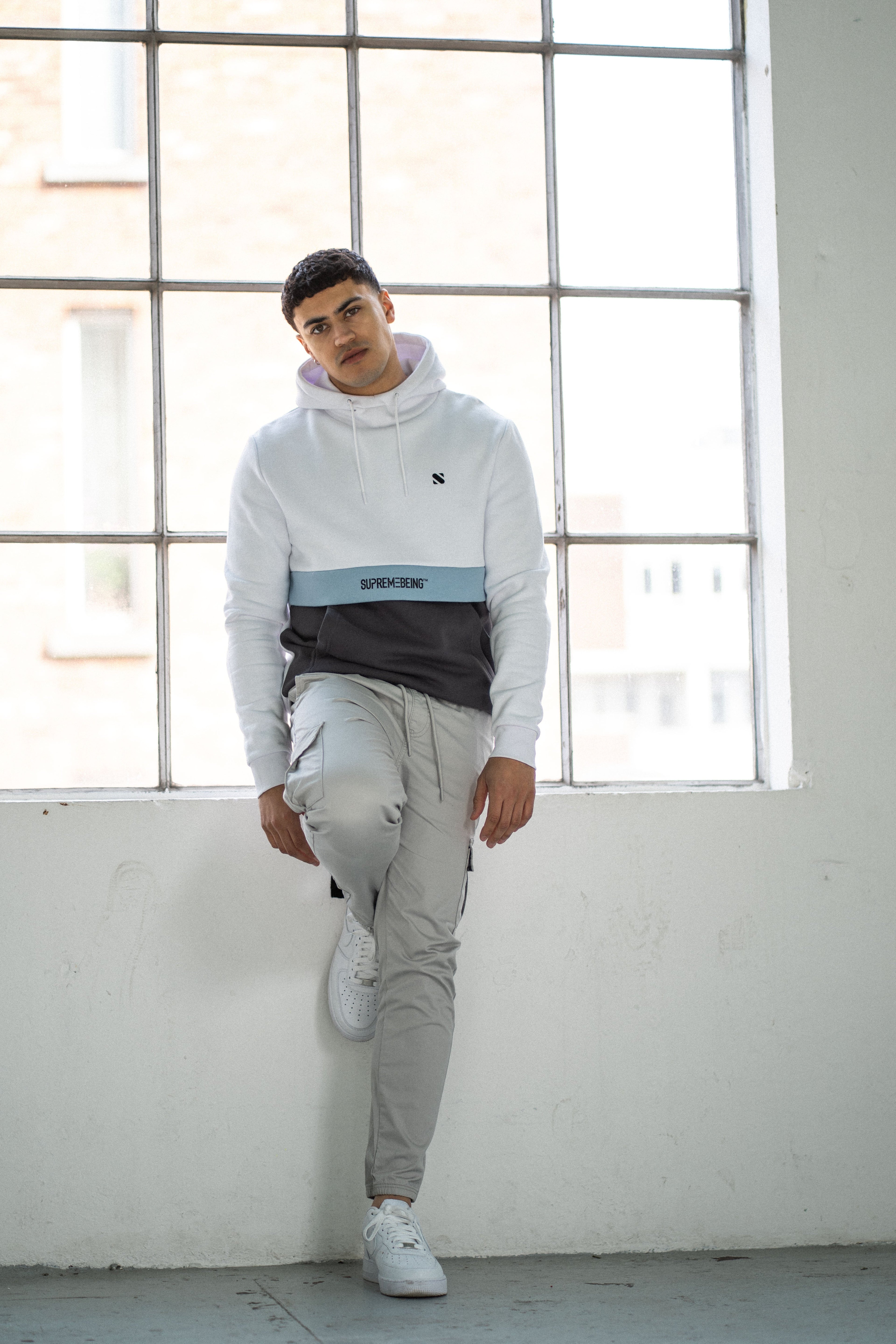 Supreme Being Viro White / Jay Blue Hoodie White/Jay Blue back view